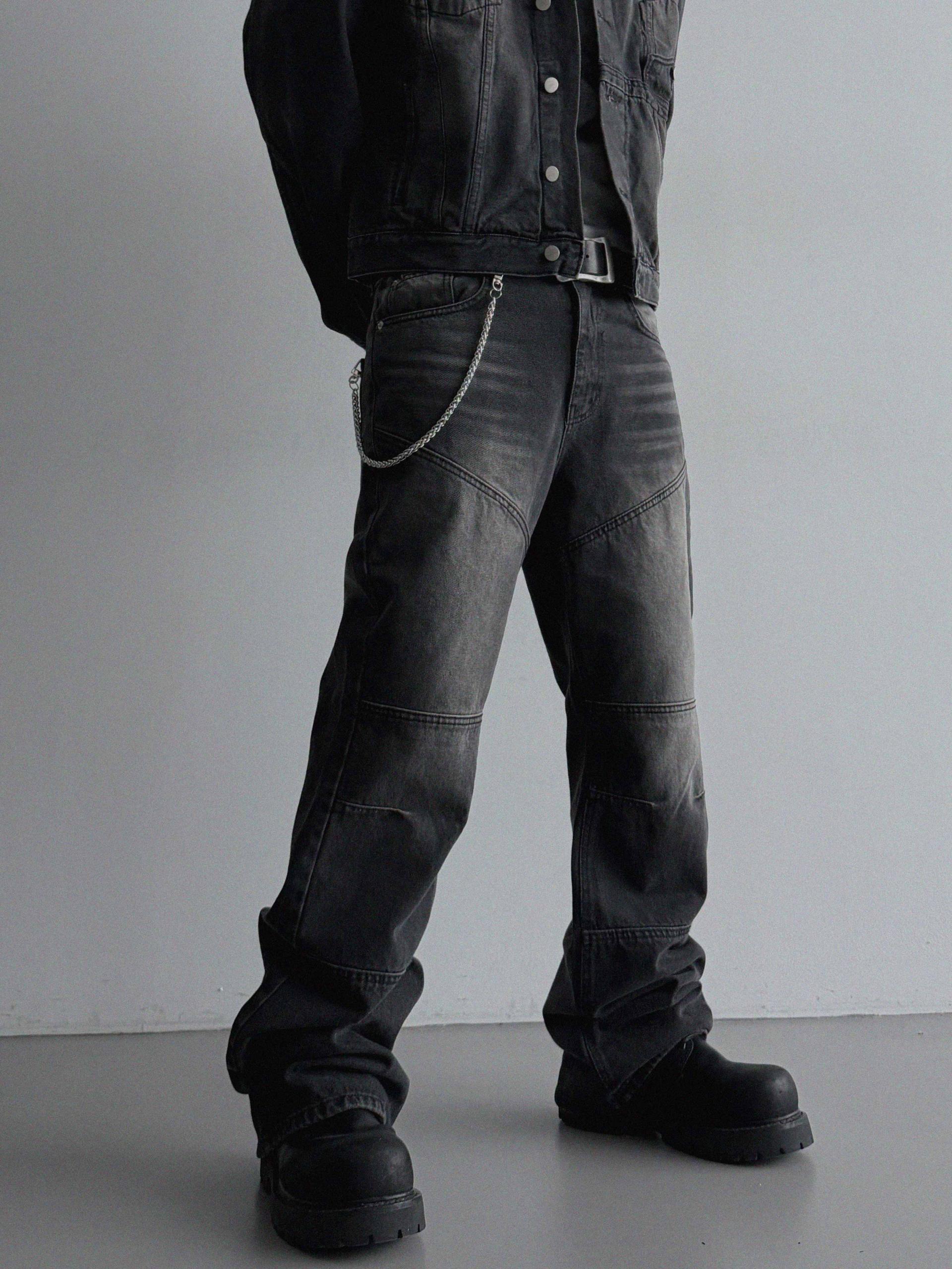 Mabel panel biker flare denim pants