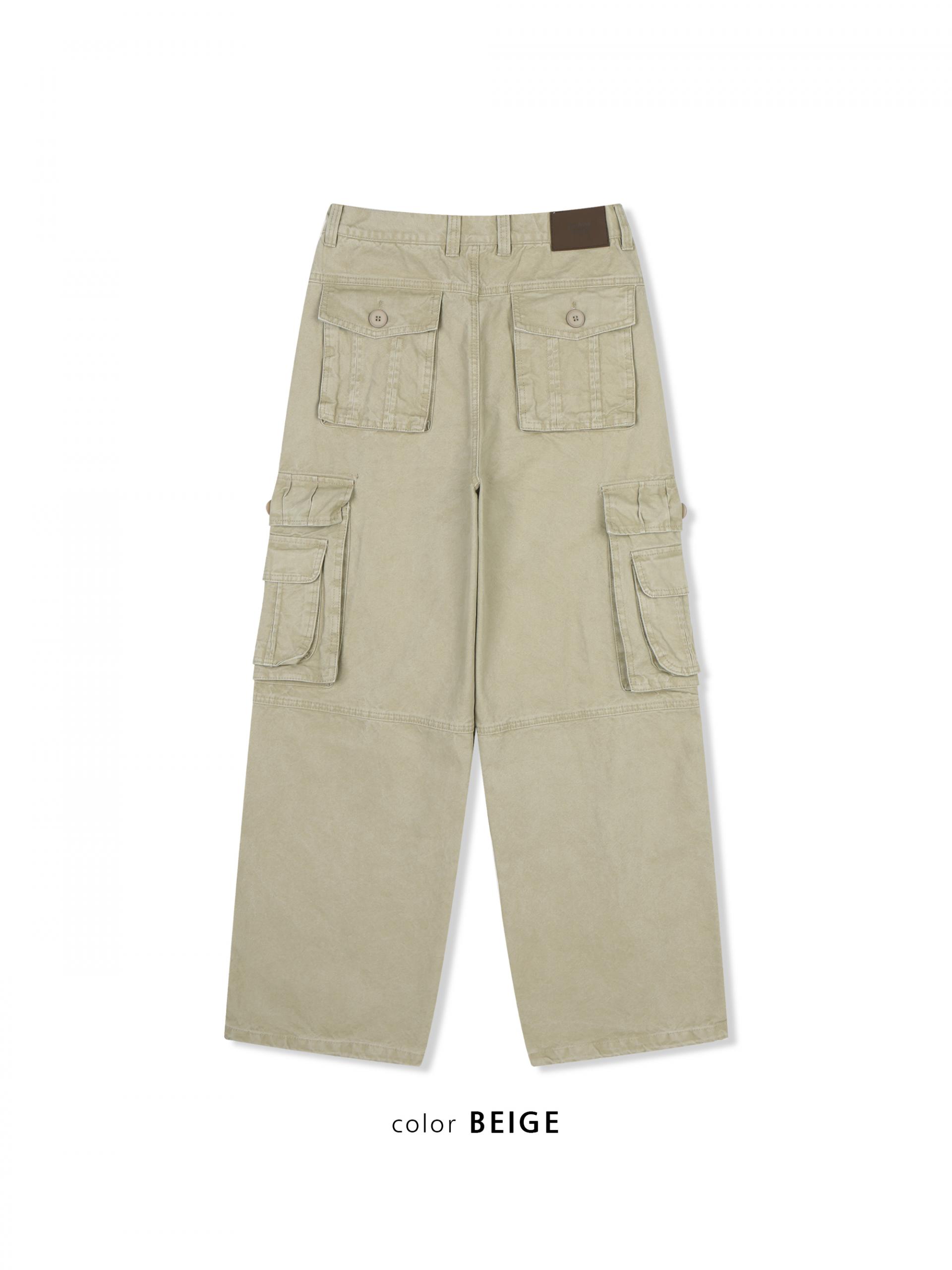 Ampty dyeing wide cargo pants
