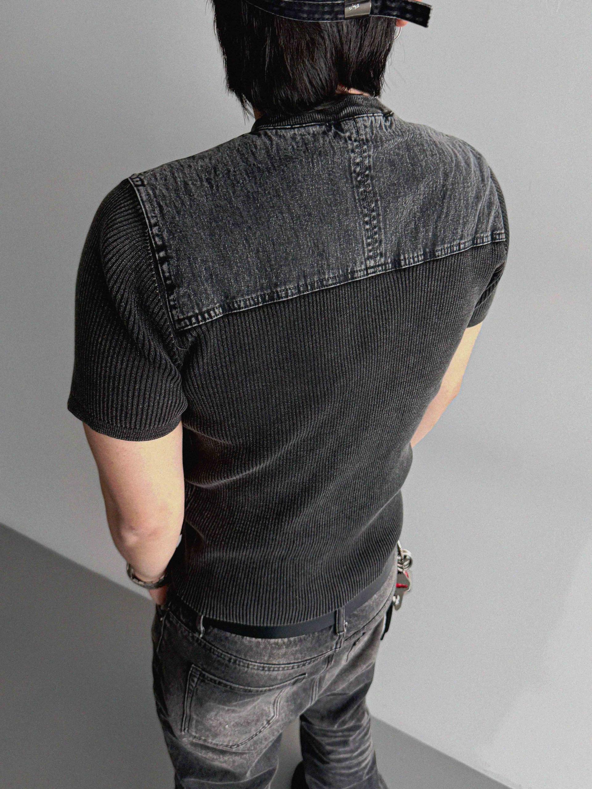 Pigment panel slim half knit
