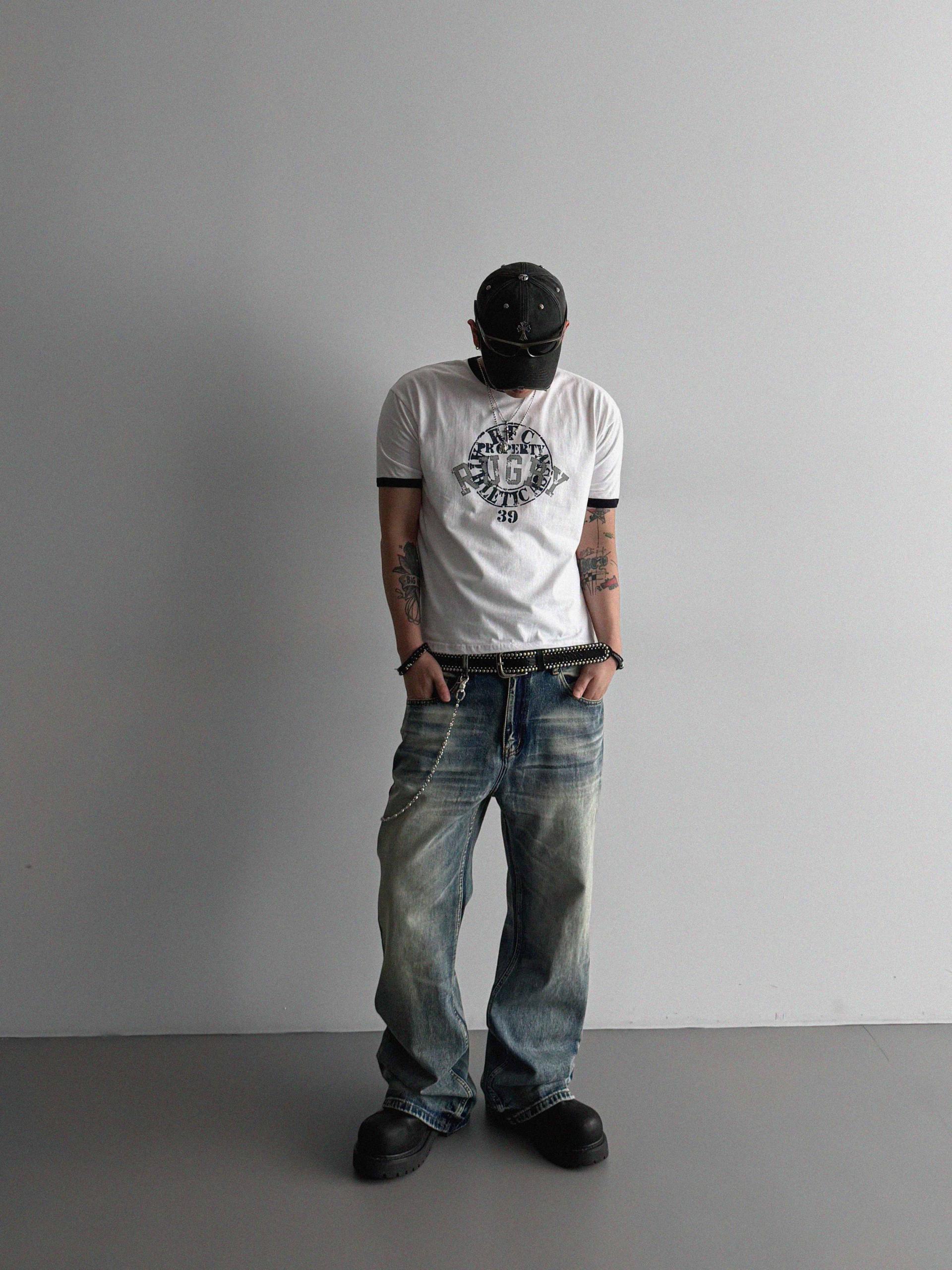 Mobe sand flare denim pants