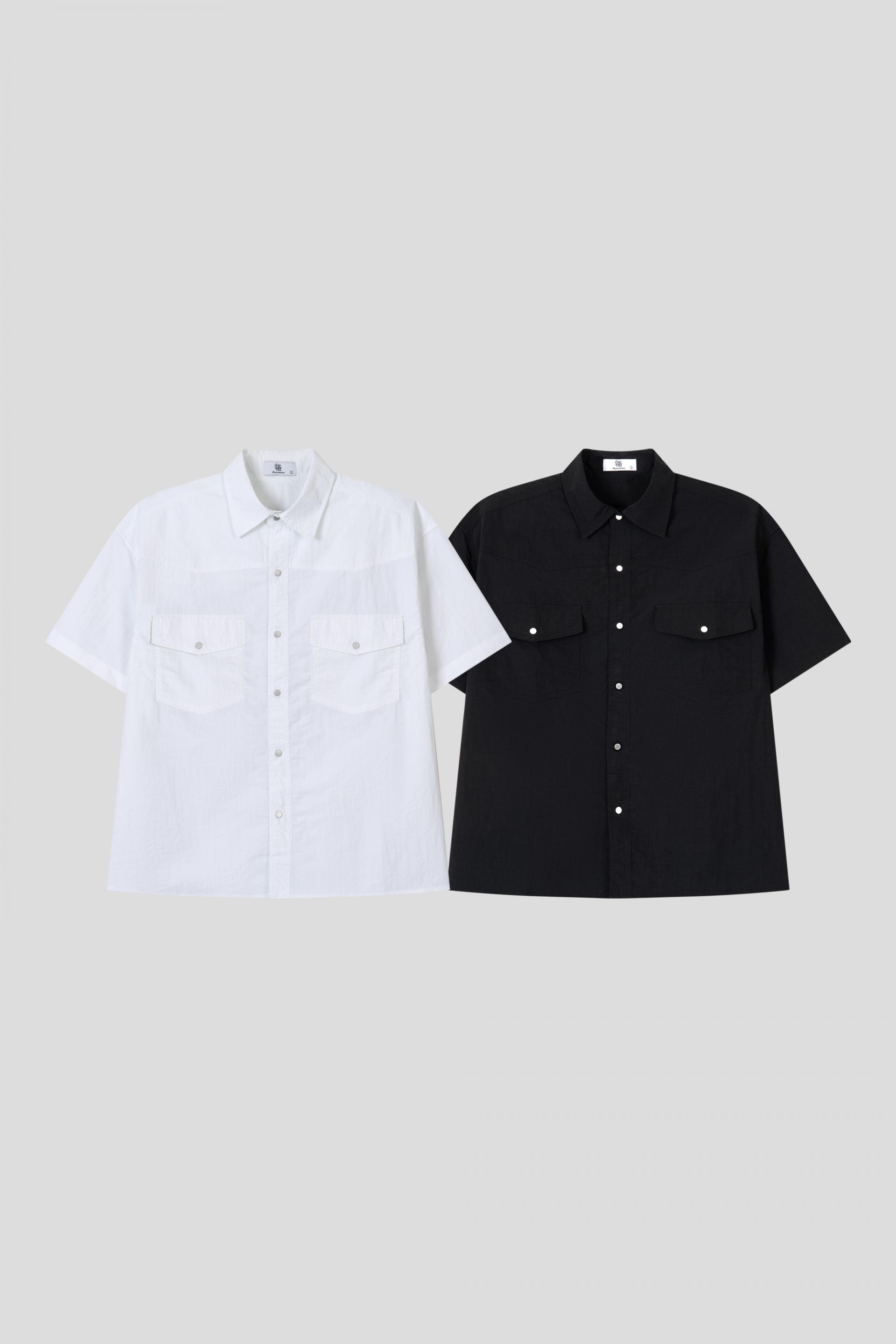 Muscle fit nylon crop shirt