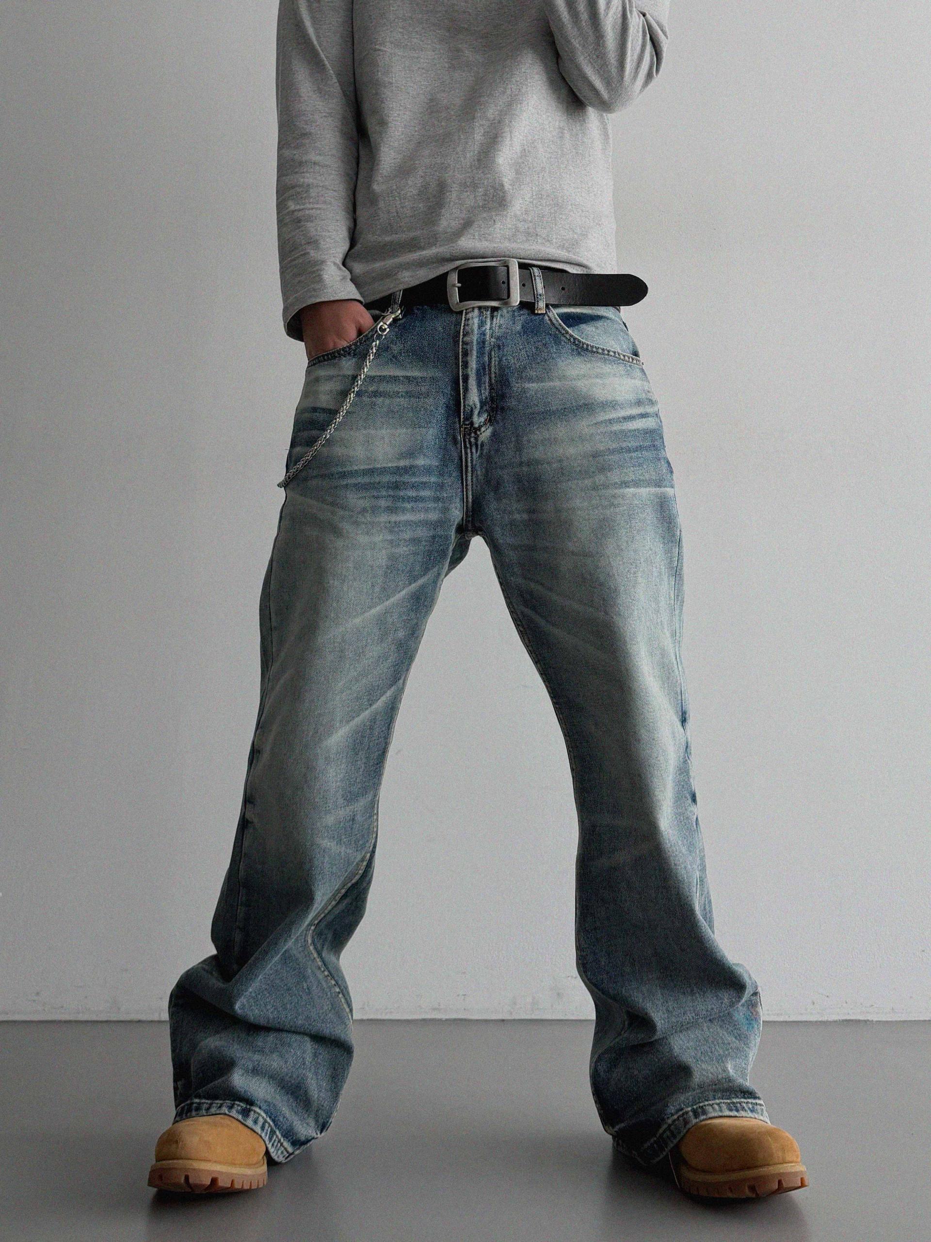 Mobe sand flare denim pants