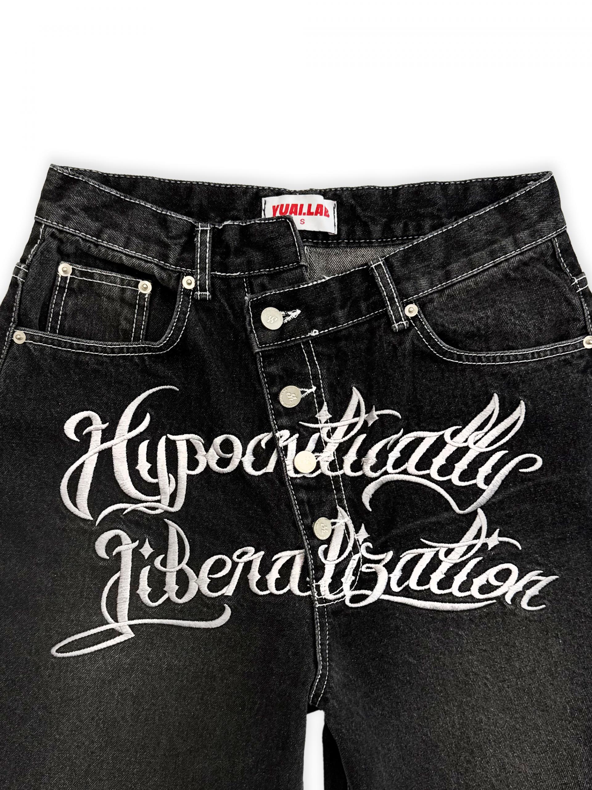 Libera embroidered denim pants