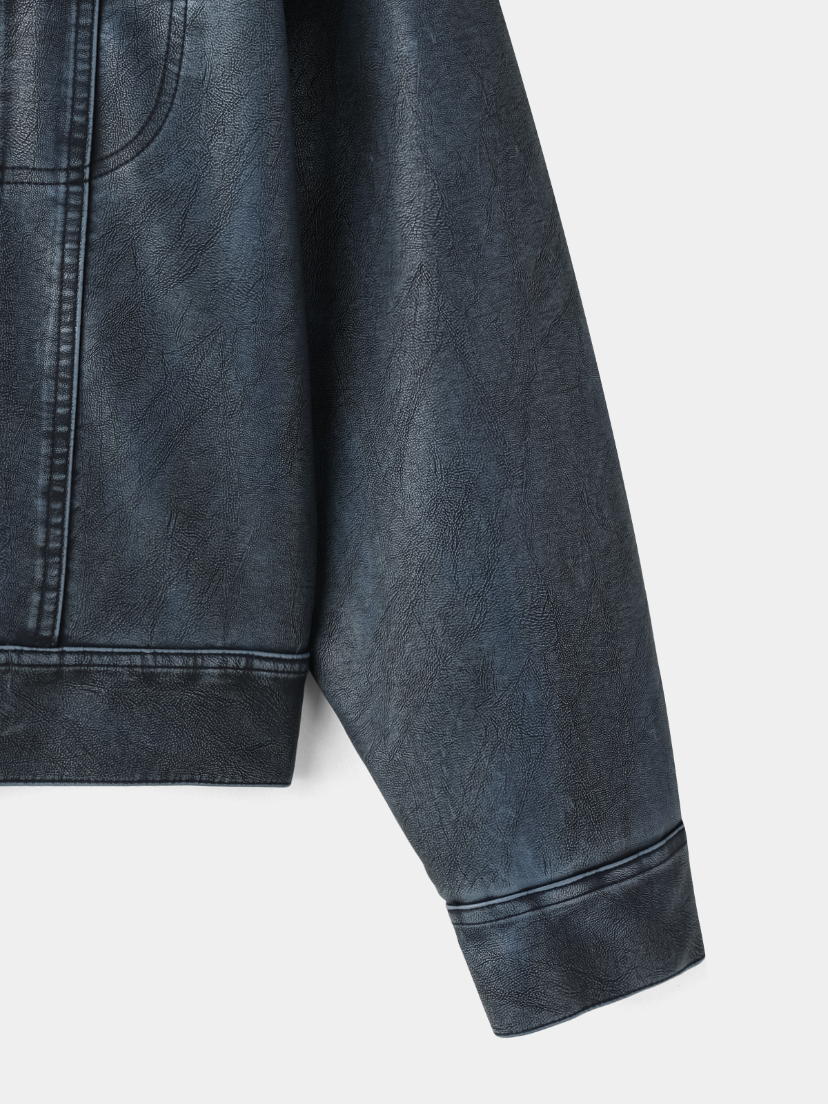 Rex leather trucker crop jacket