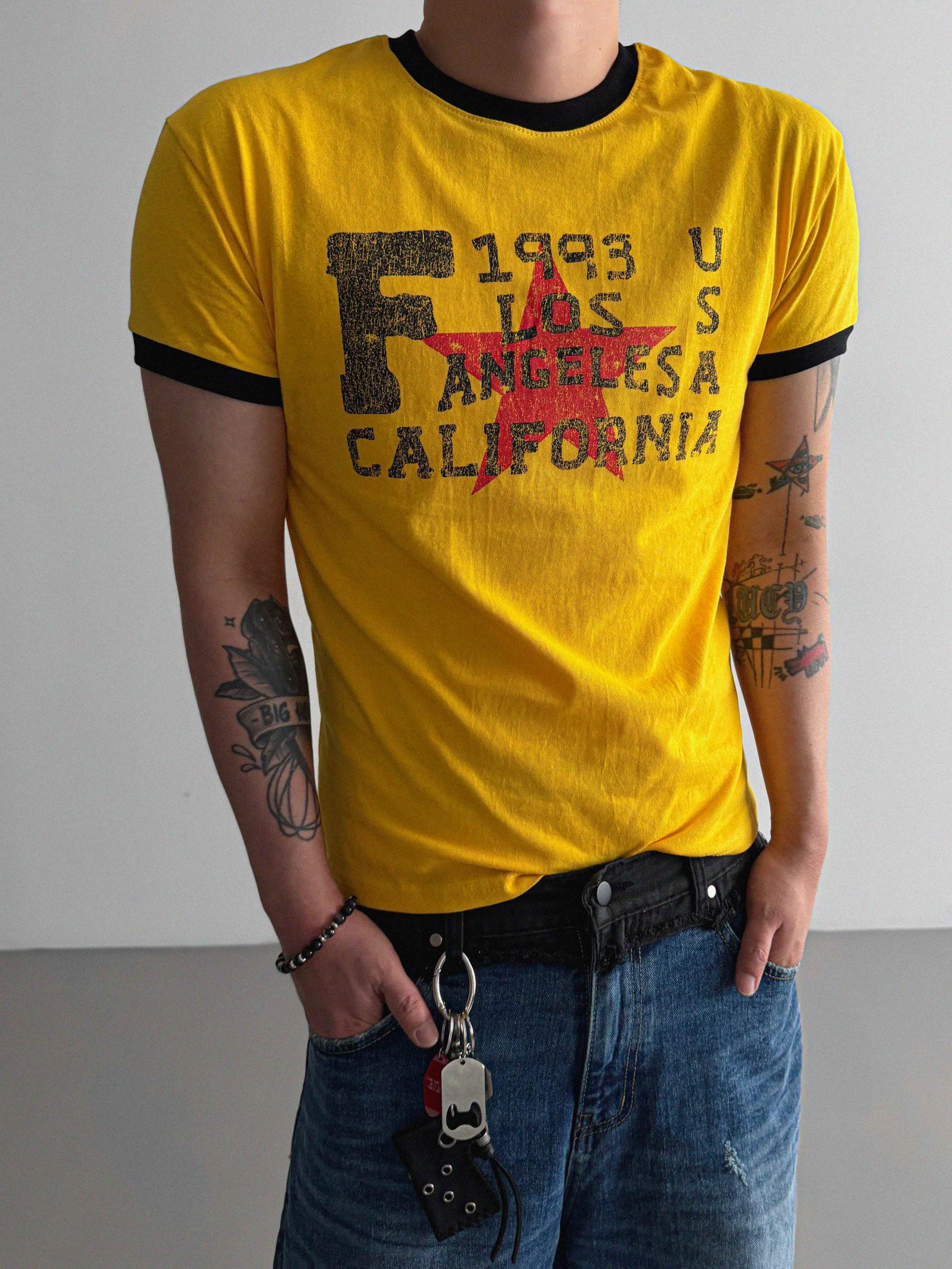 Retro star muscle ringer half t