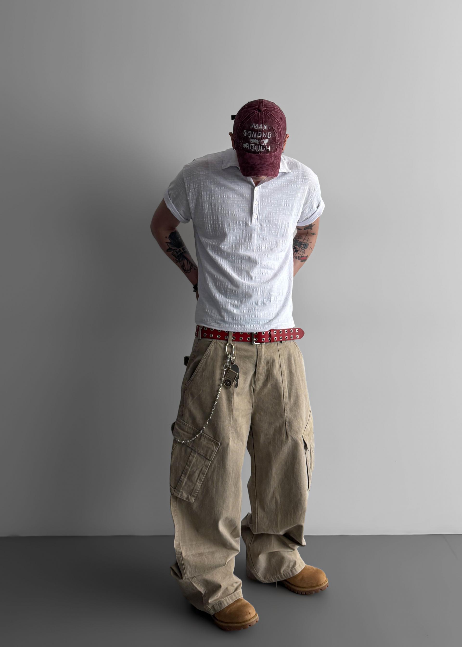 Slub collar half t