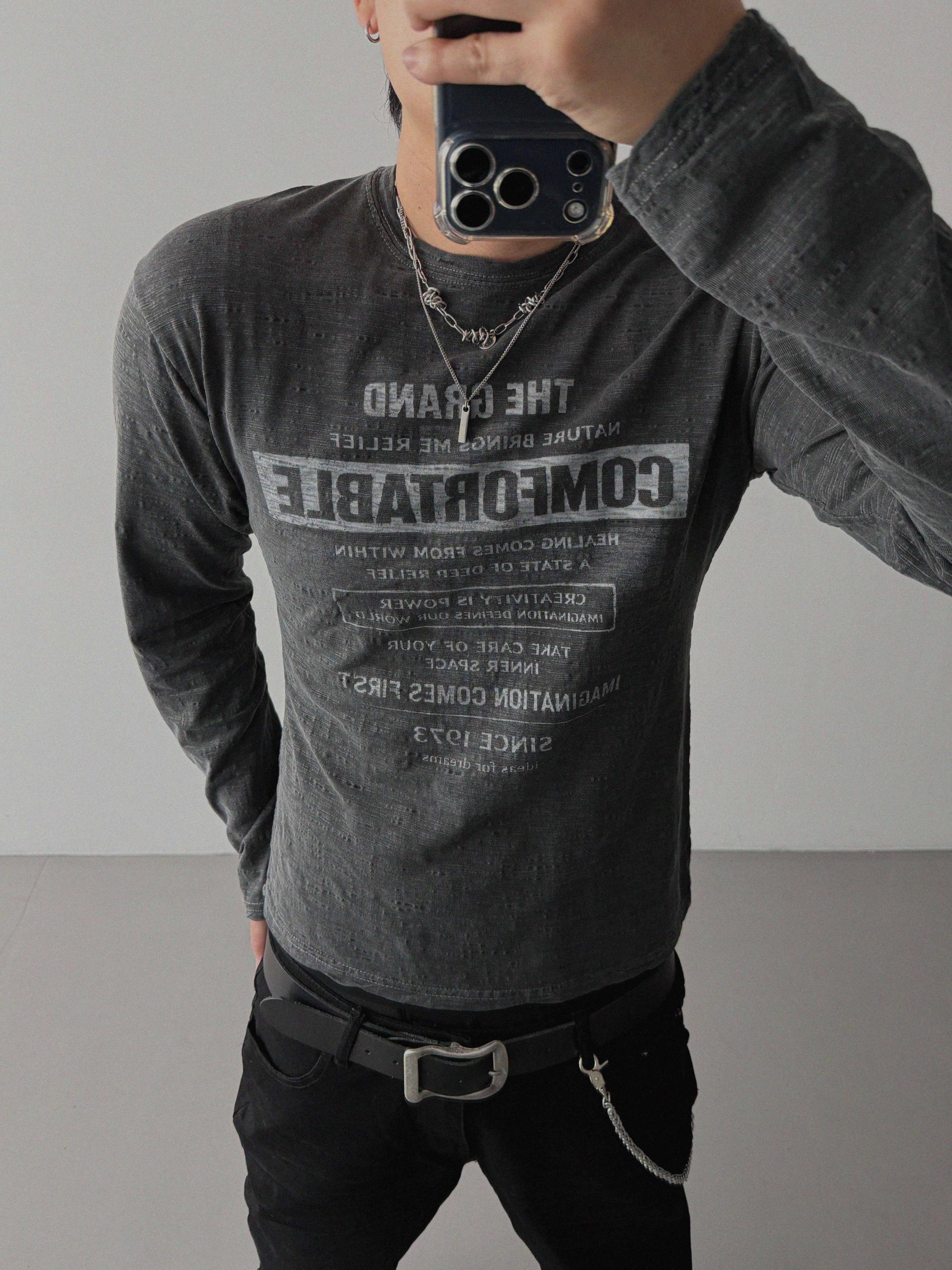 Comfort pigment slub slim t