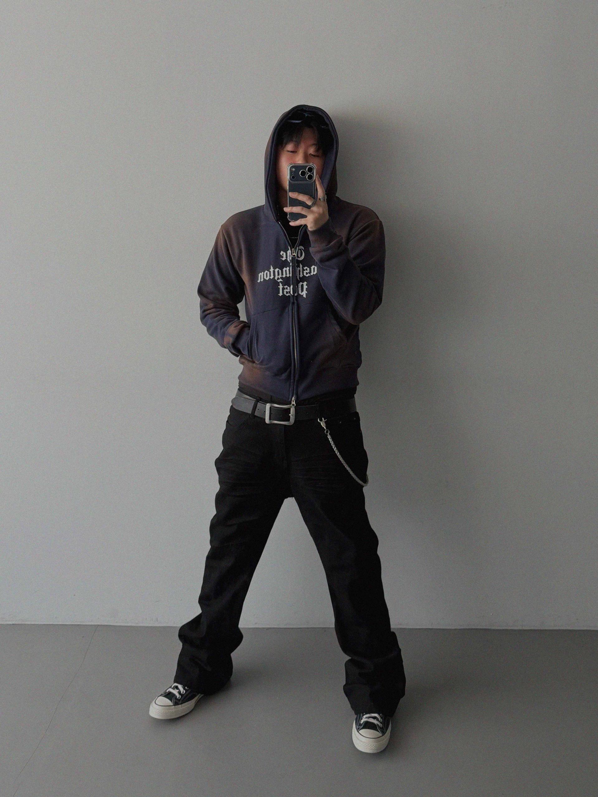 Washington crop hoodie zip-up
