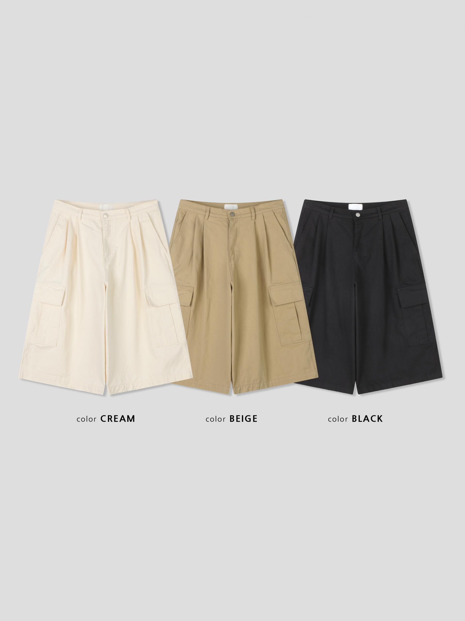 Pintuck bermuda cargo pants