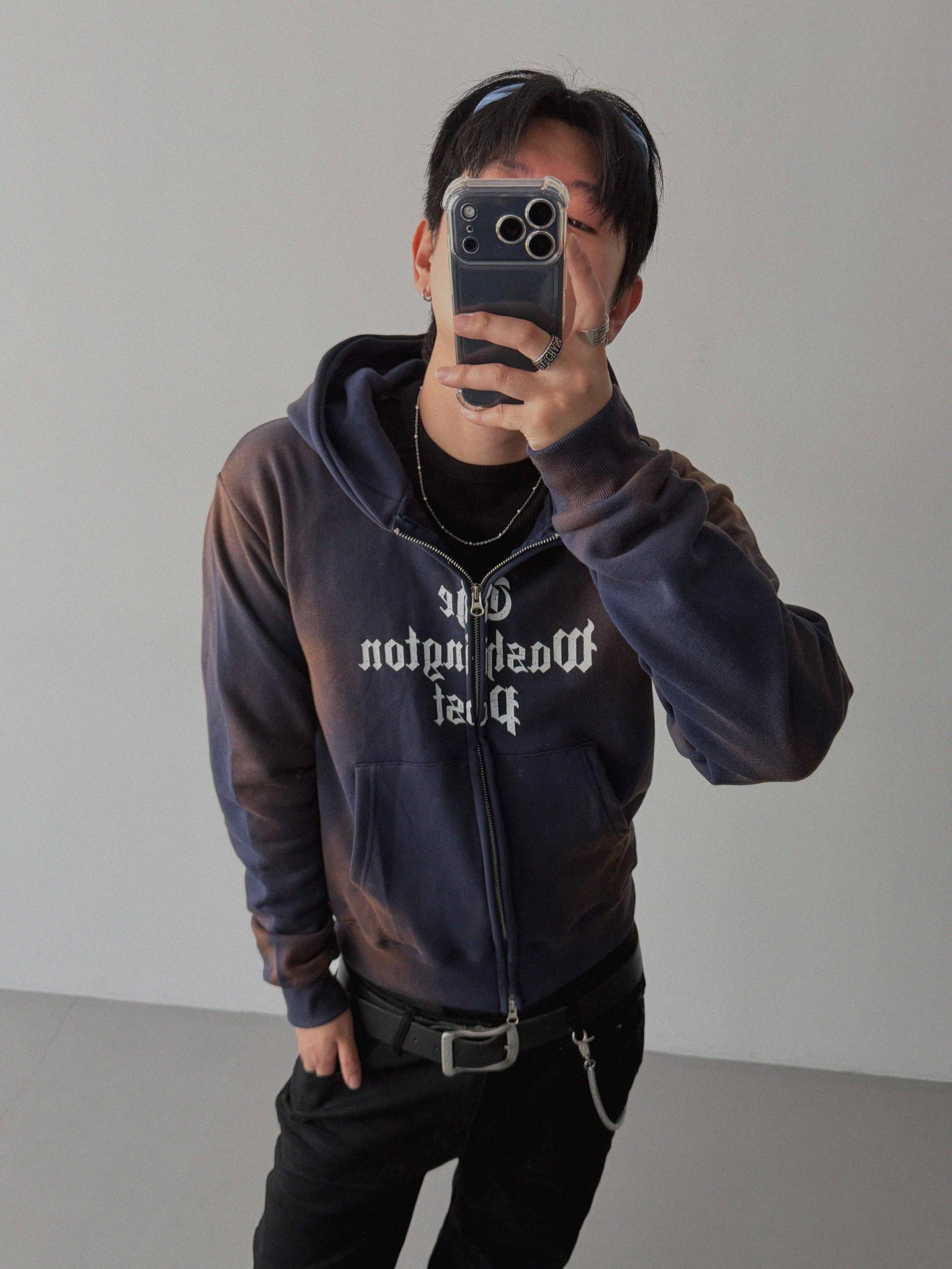 Washington crop hoodie zip-up