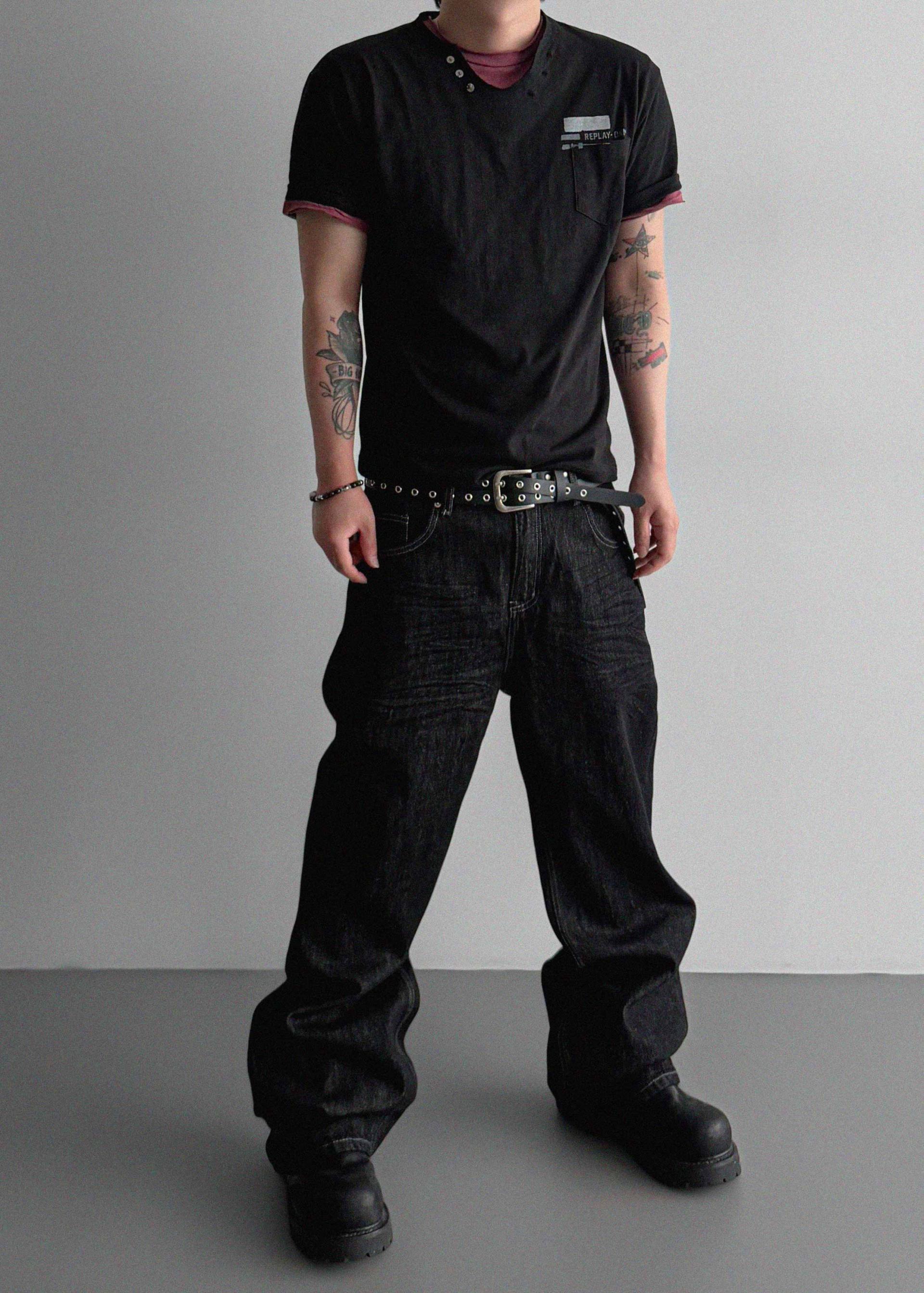 Smith cutoff v-neck half t