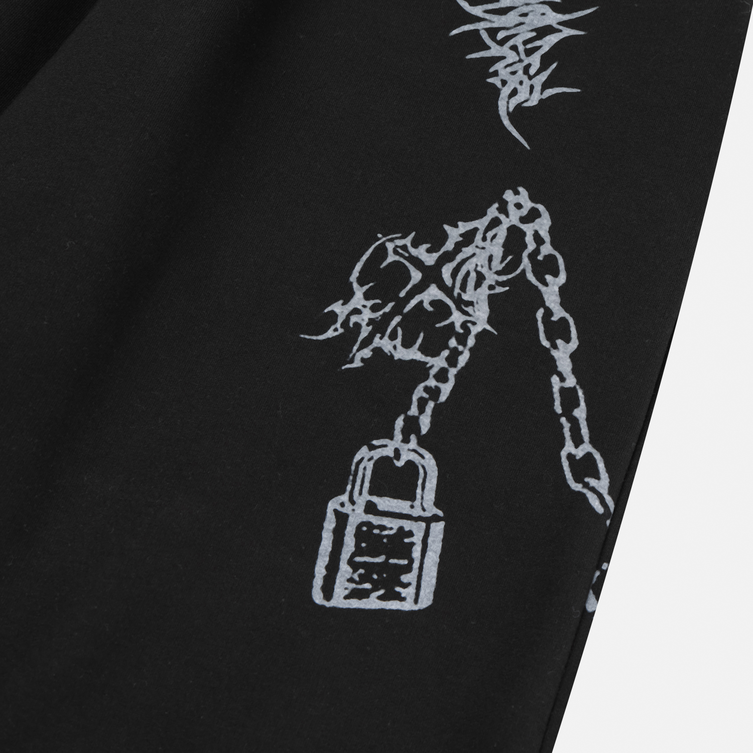 Keyring printed wide sweat pants