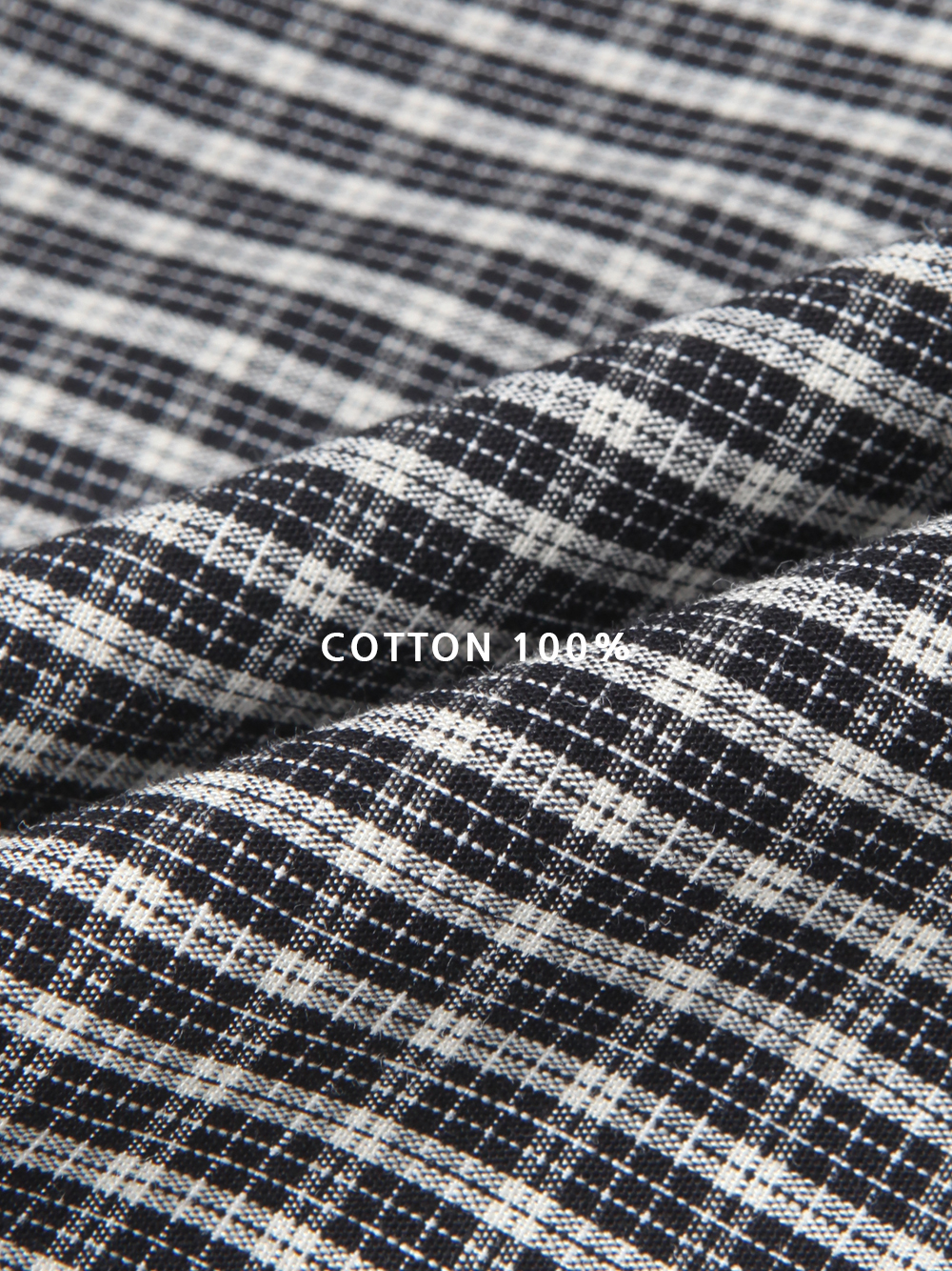 Grid check crop half shirt