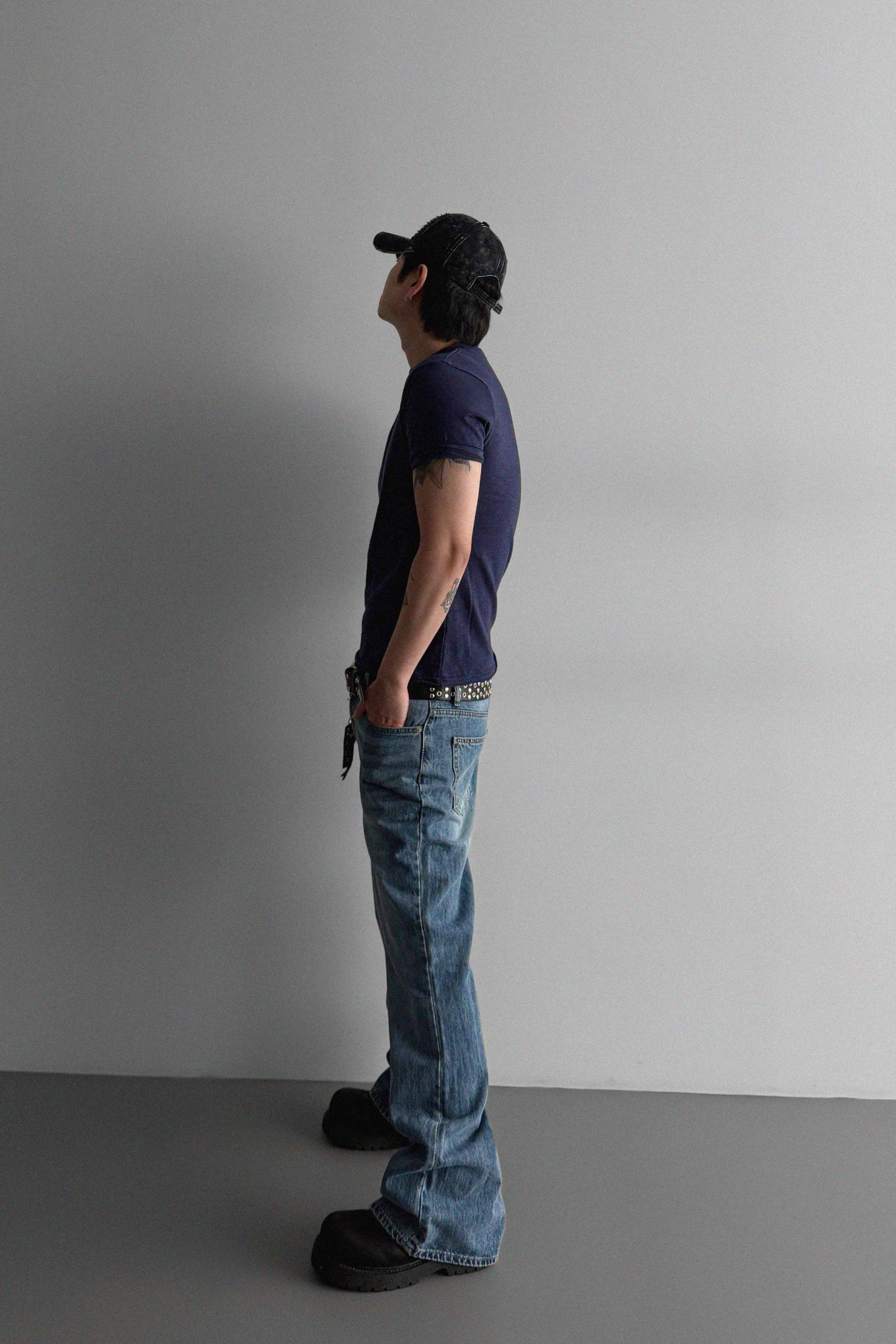 Graysh blue flared jeans