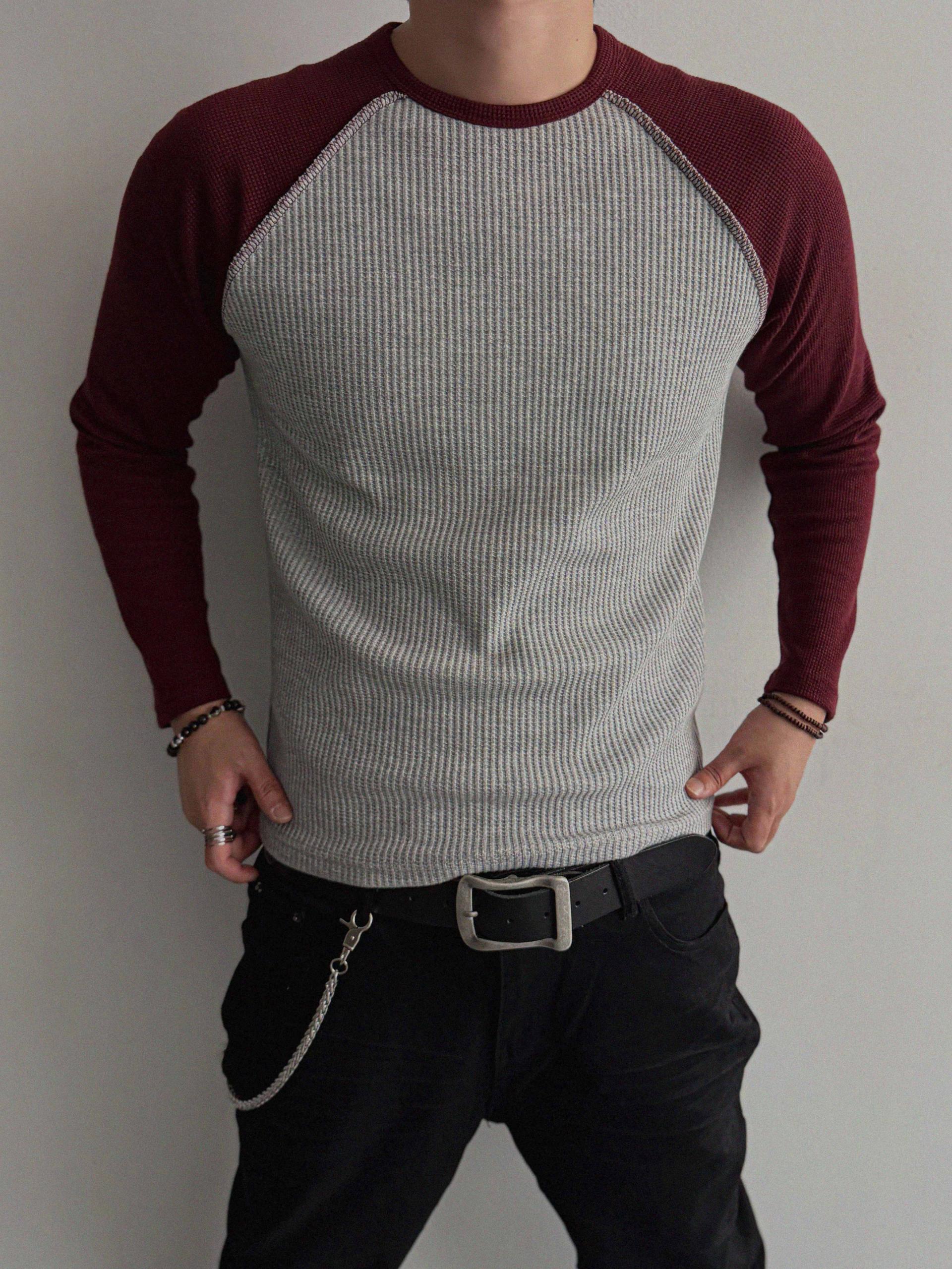 Tukhines waffle slim raglan t