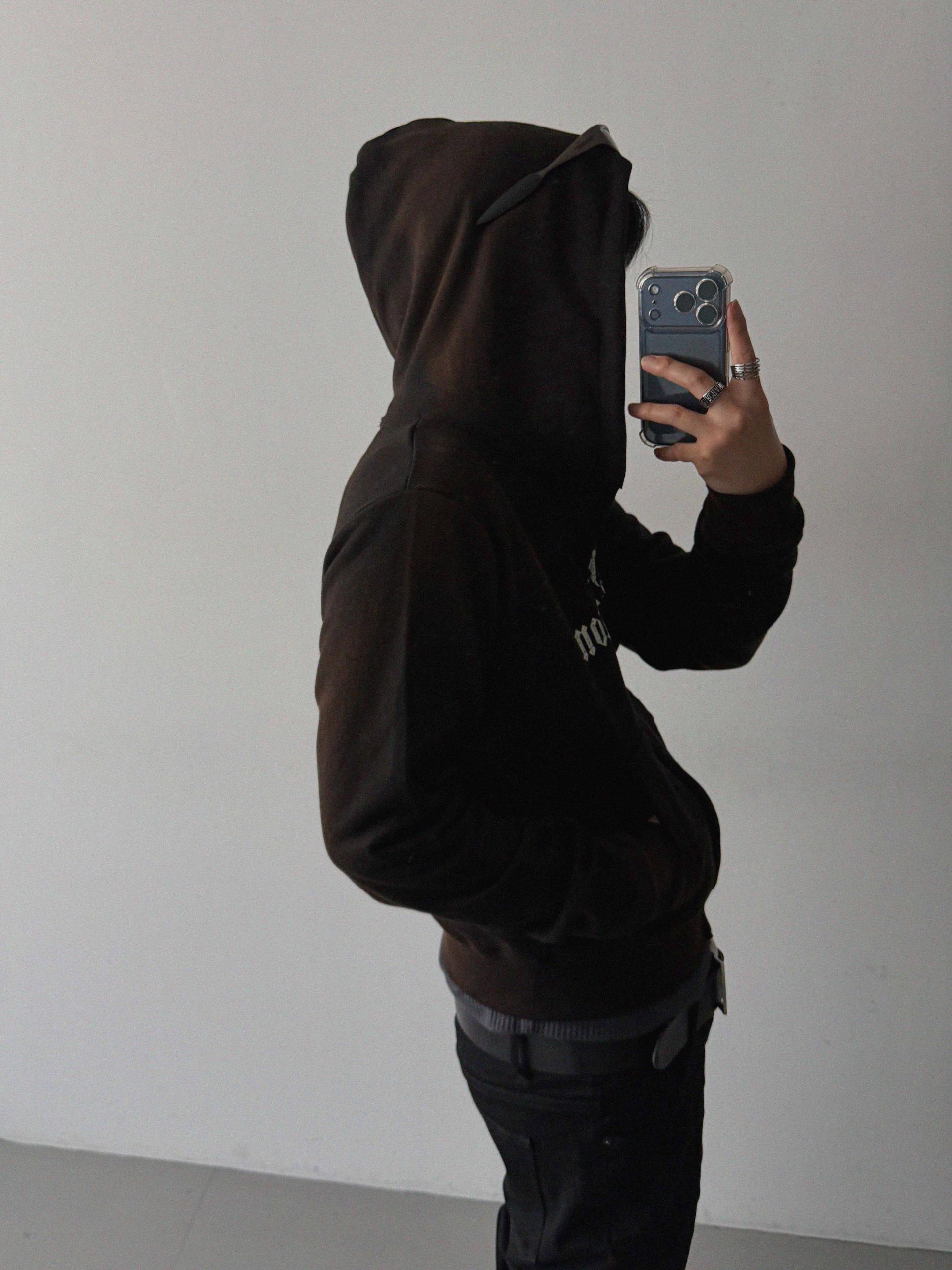 Washington crop hoodie zip-up
