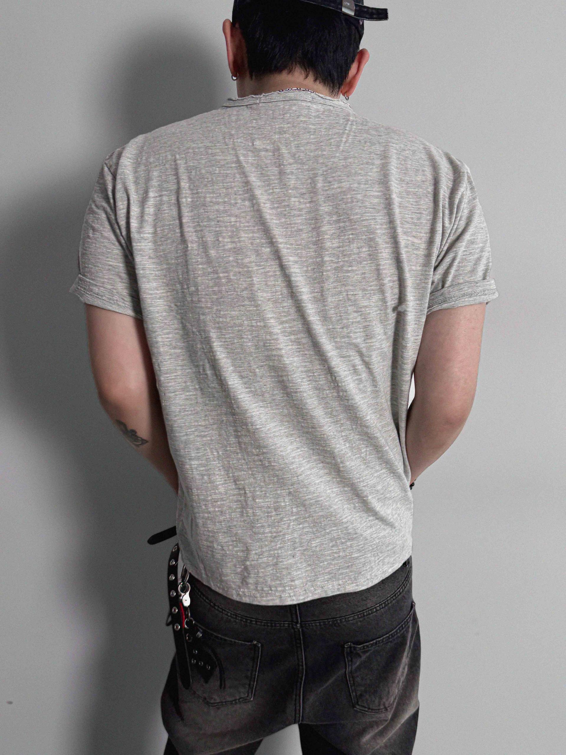 Slab cut u-neck half t