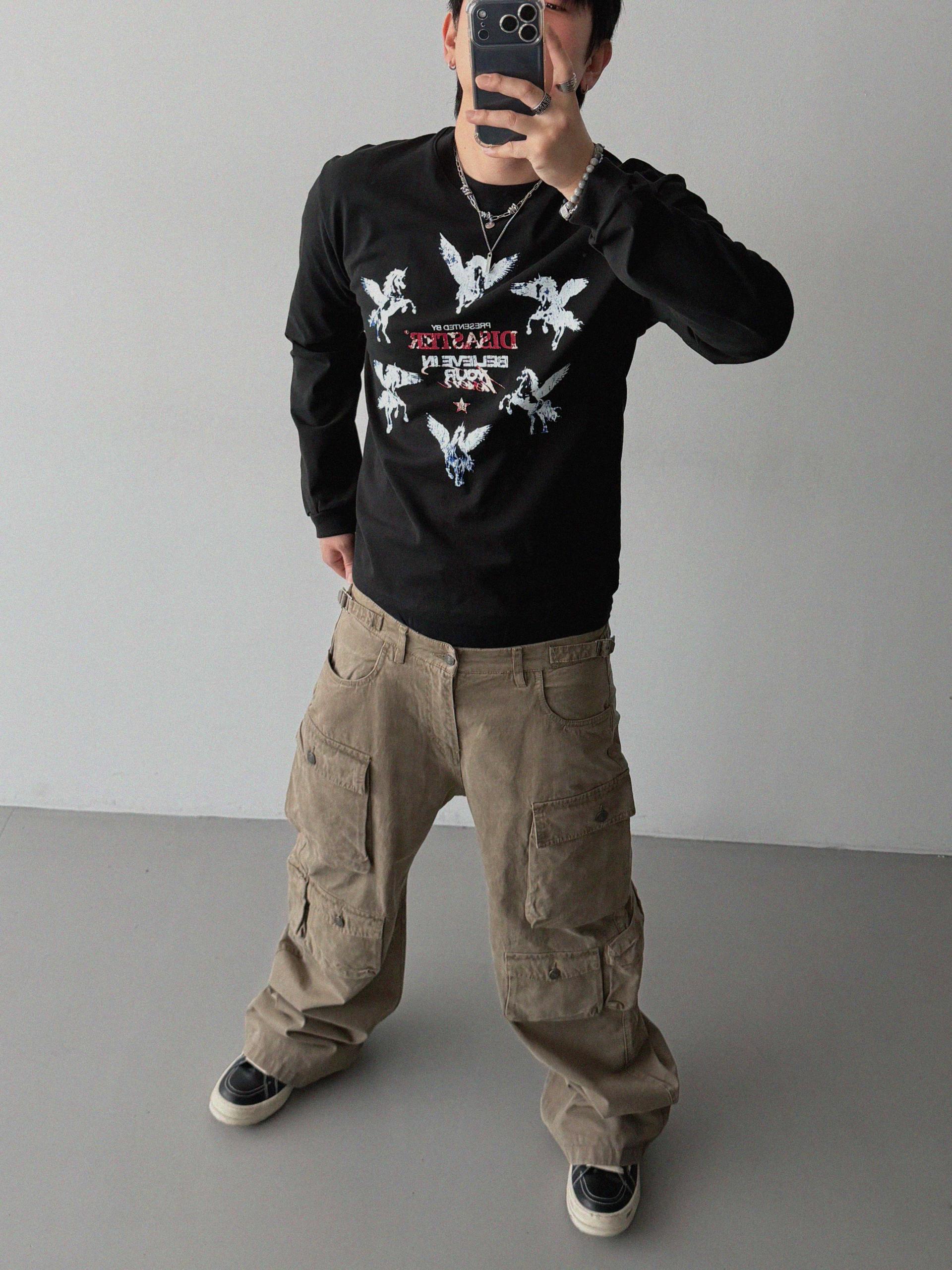 Block cargo wide pants