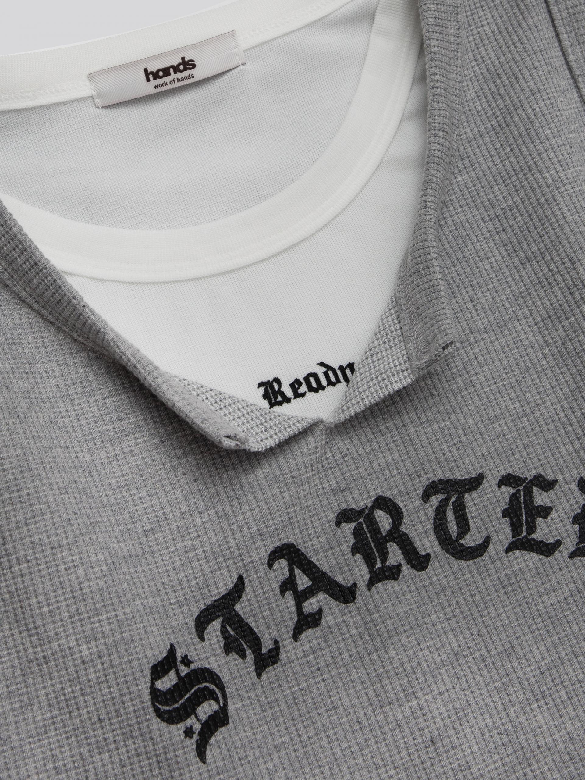 Lettering layer waffle crop sleeveless
