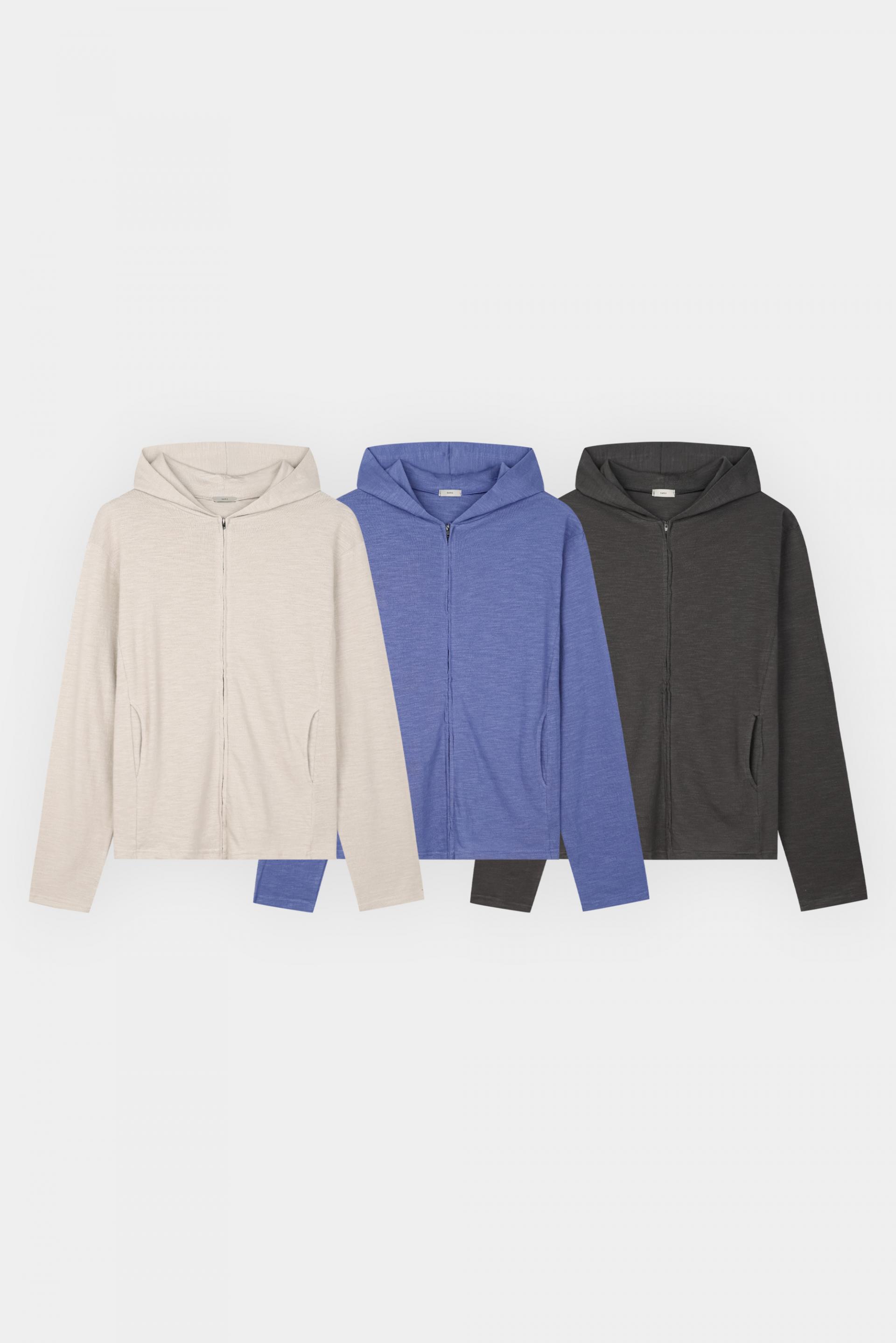Heize crop hood zip-up