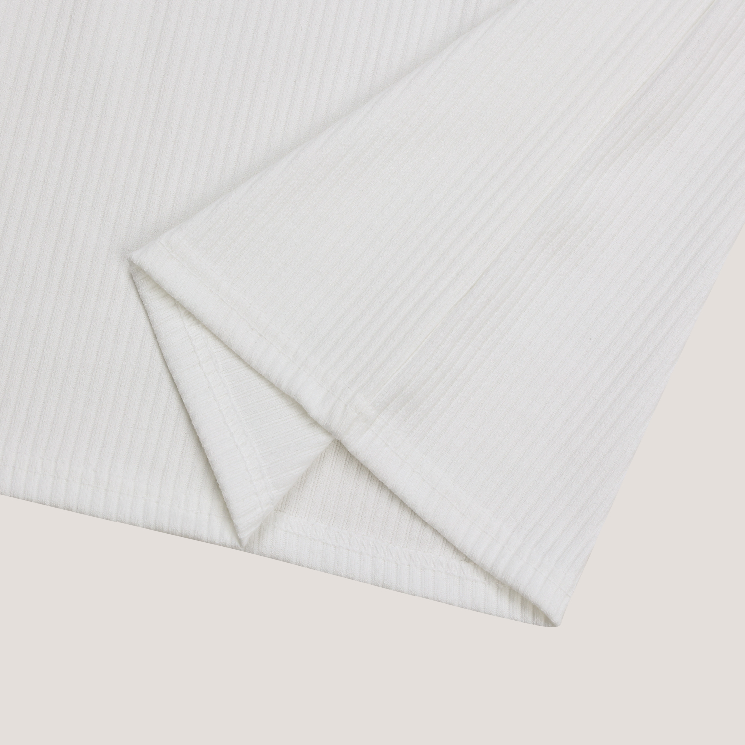 Fold ribbed henley neck muscle half t