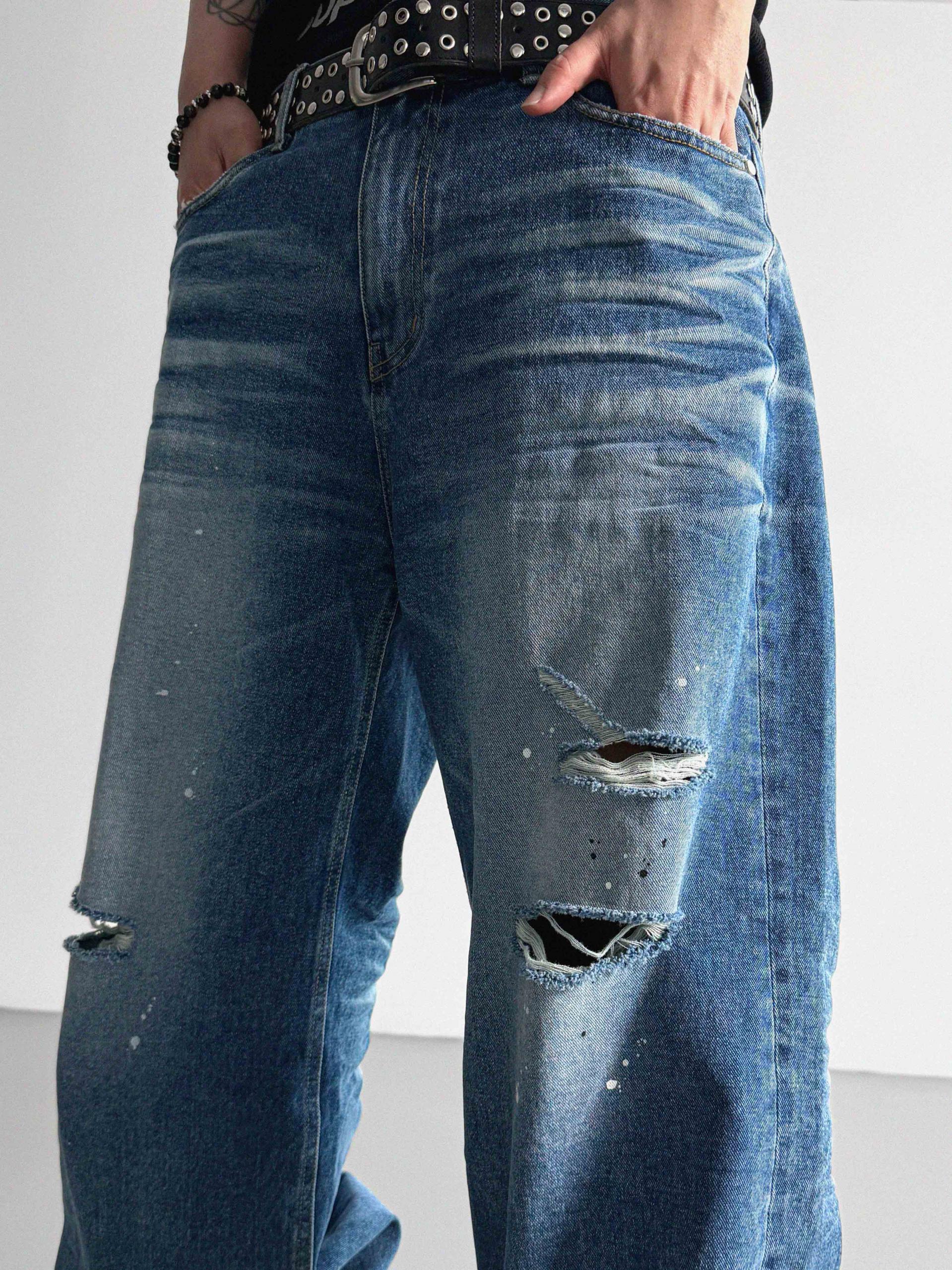 Ver-embo vintage denim pants