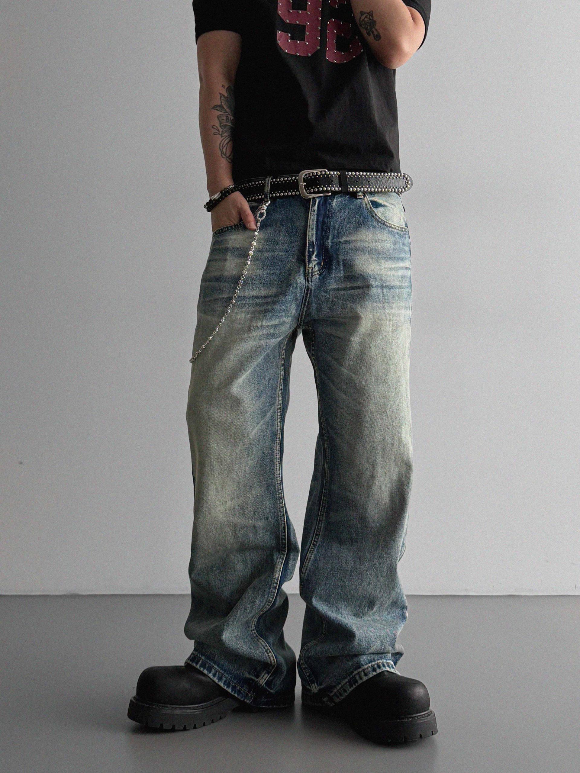 Mobe sand flare denim pants