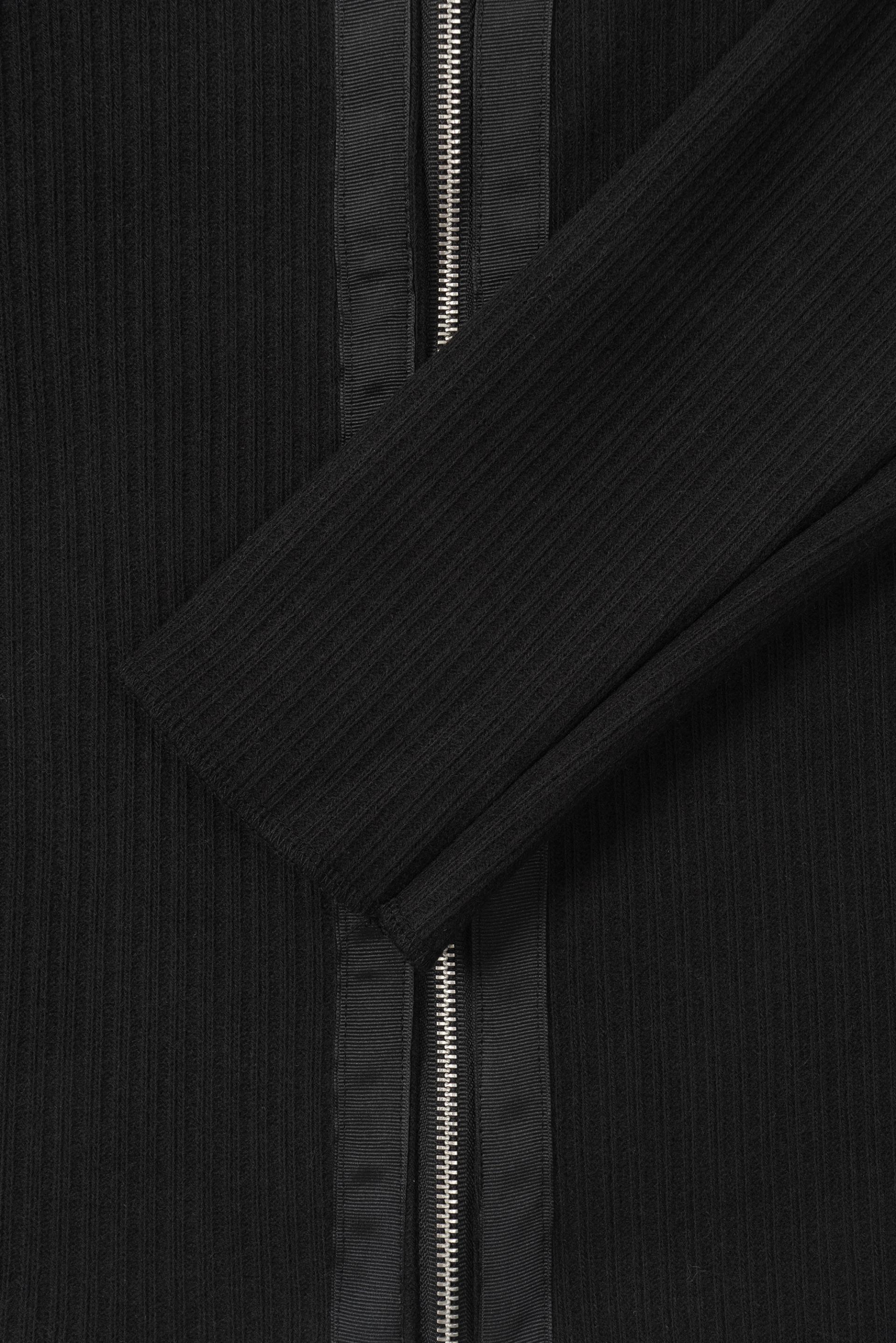 Shadow leather panel knit zip-up