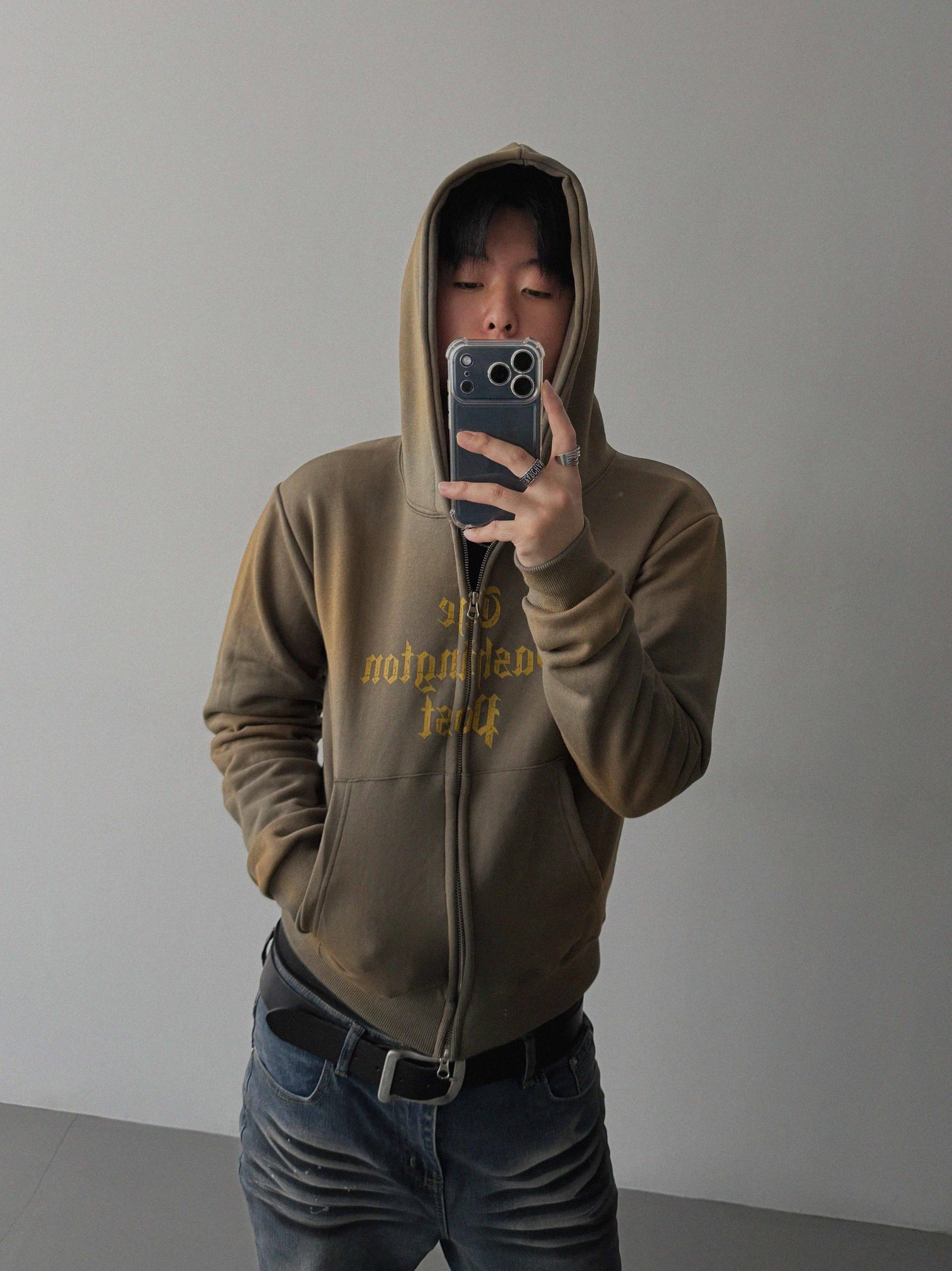 Washington crop hoodie zip-up