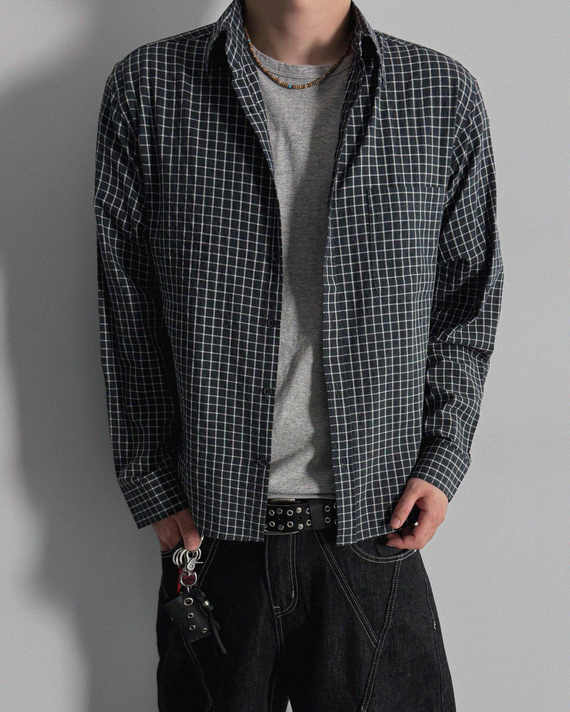 Deli semi crop check shirt