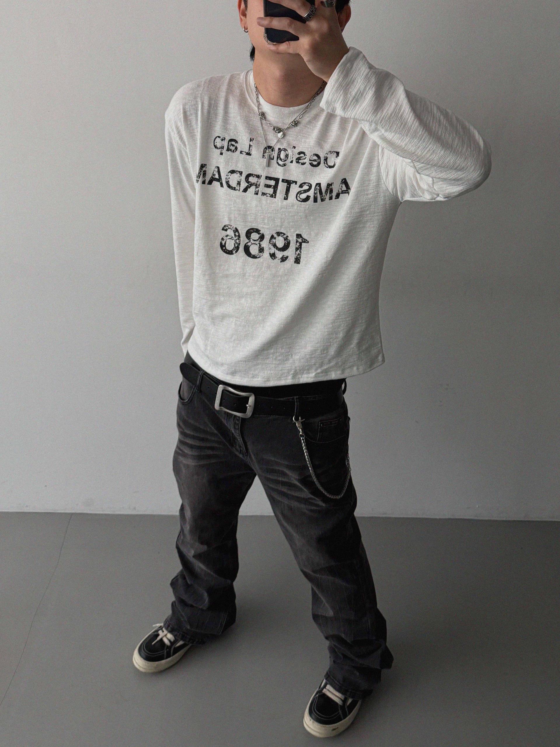 Lap slub crop t