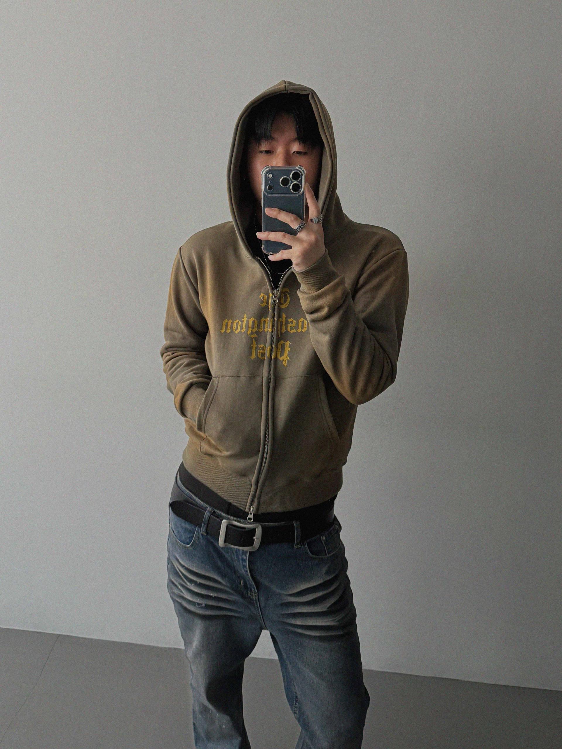 Washington crop hoodie zip-up