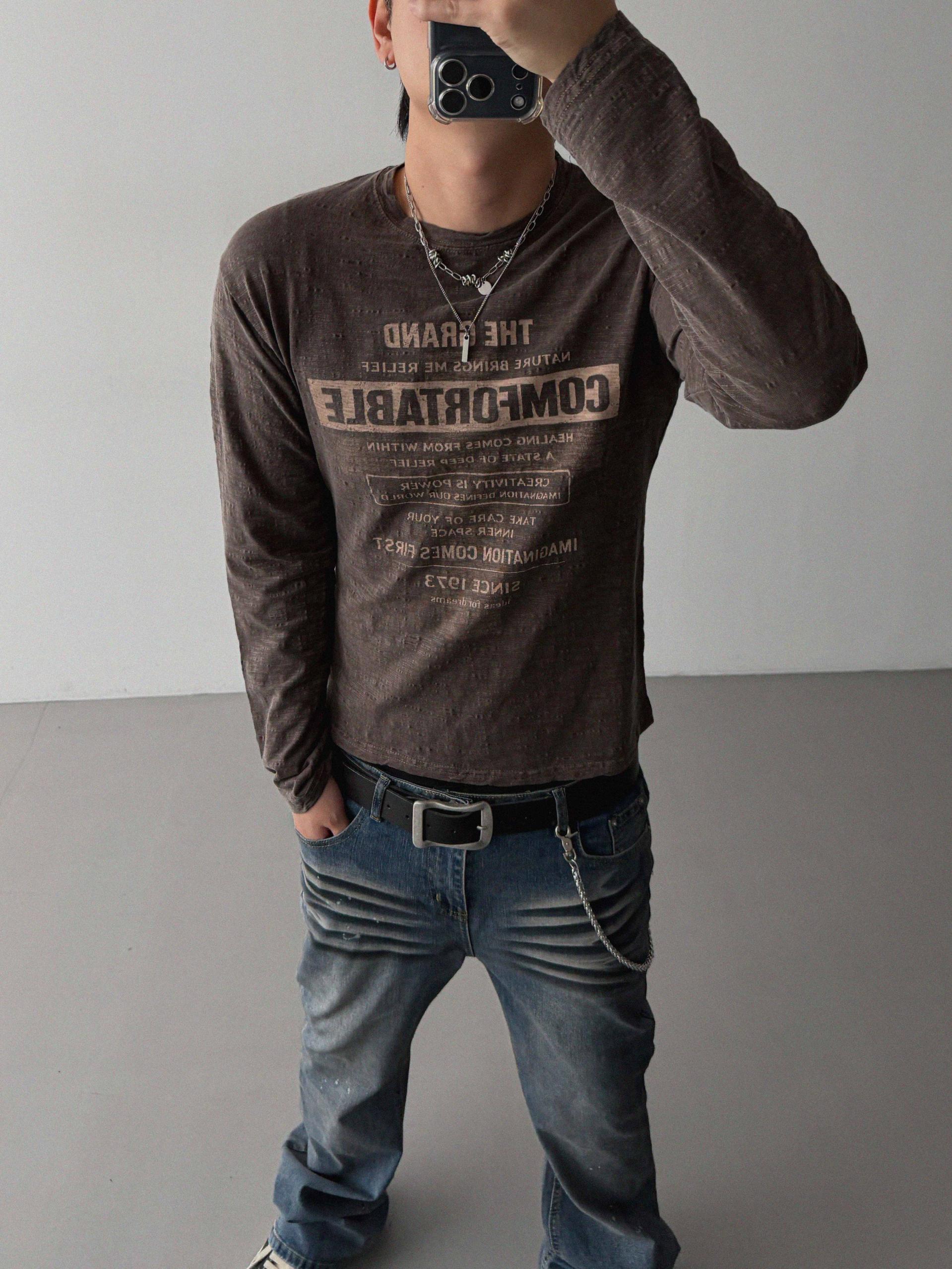 Comfort pigment slub slim t