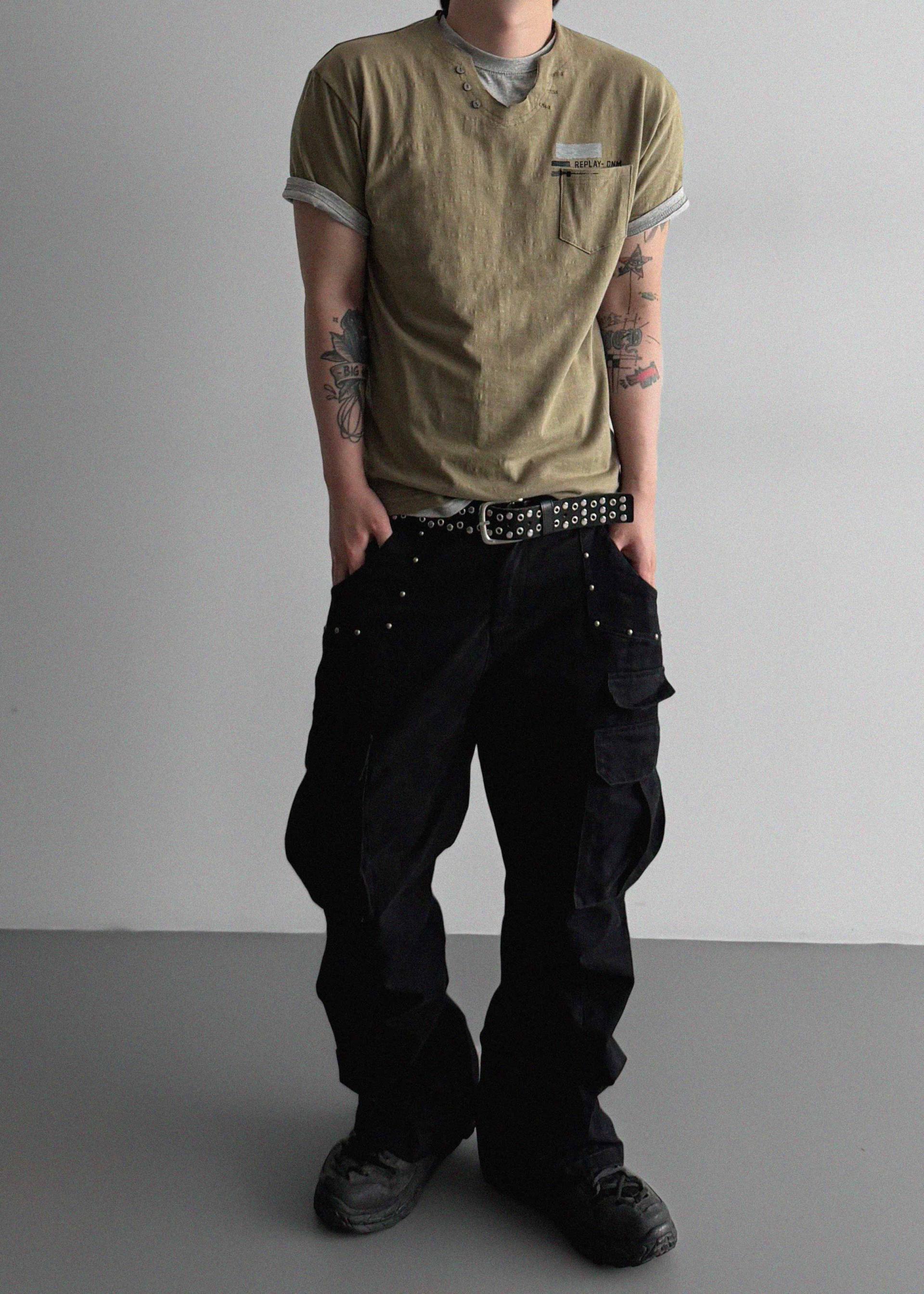 Smith cutoff v-neck half t