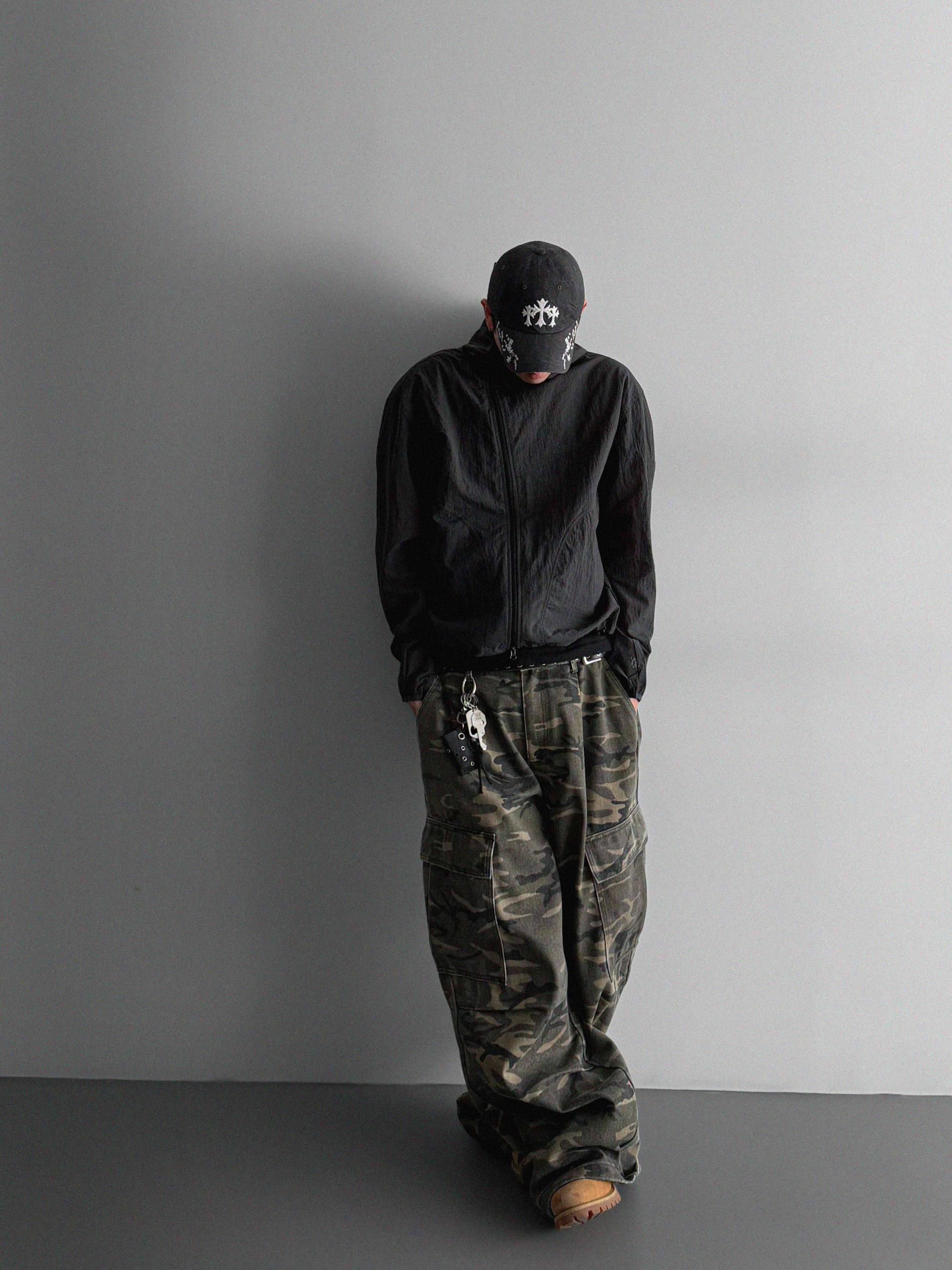 Summer diagonal zipper hood jacket