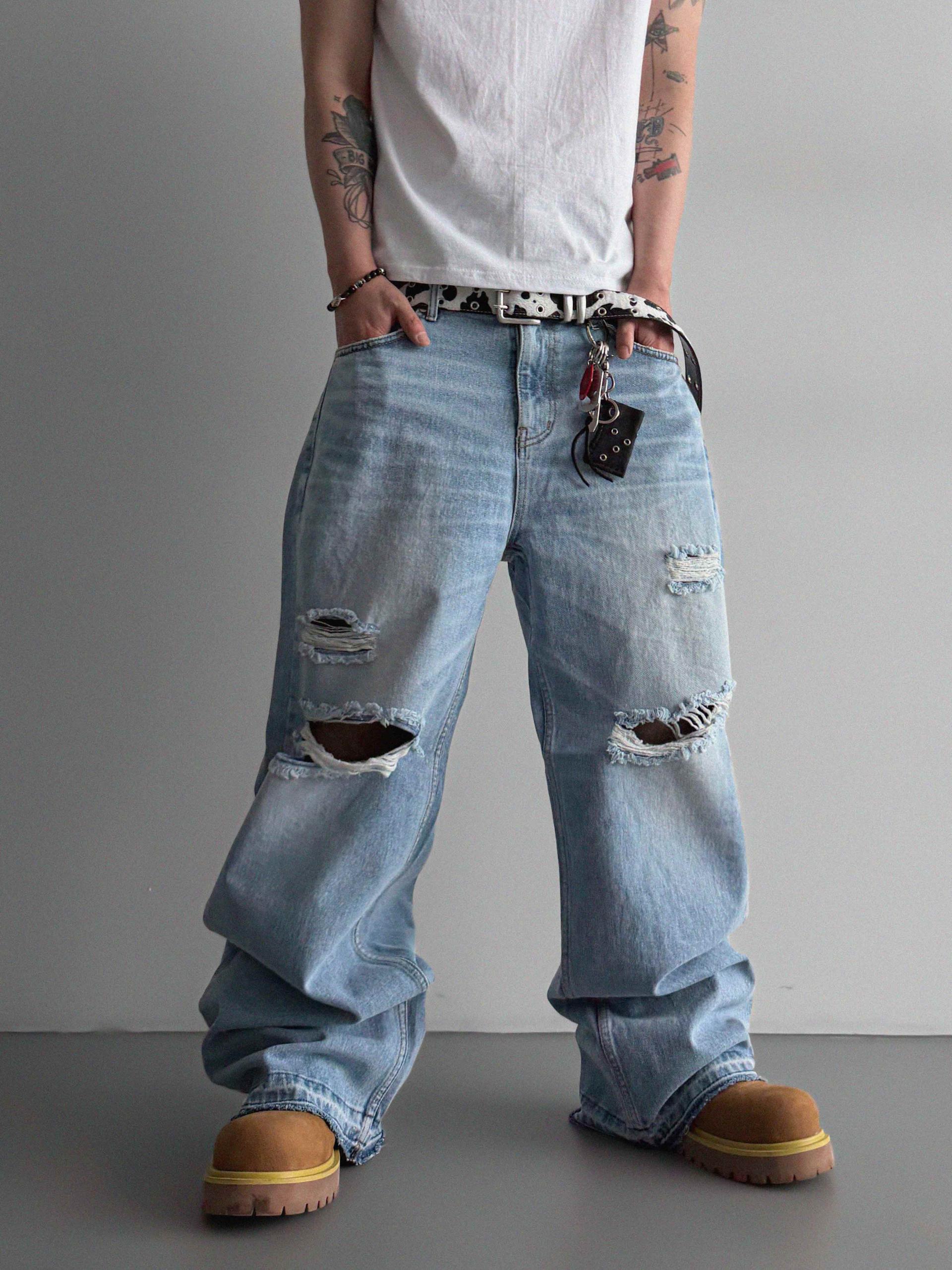 Charlene destroyed ice jeans
