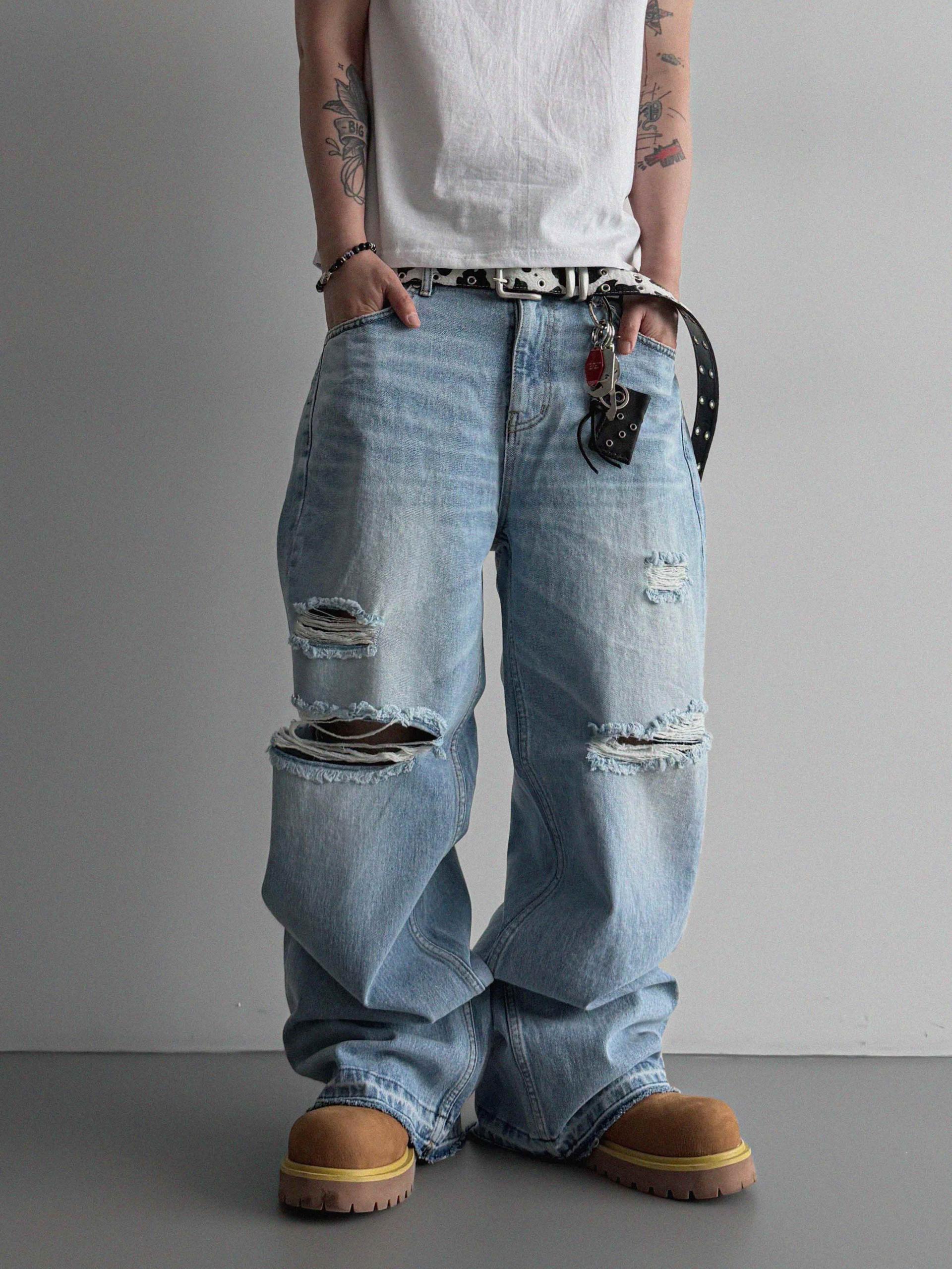 Charlene destroyed ice jeans