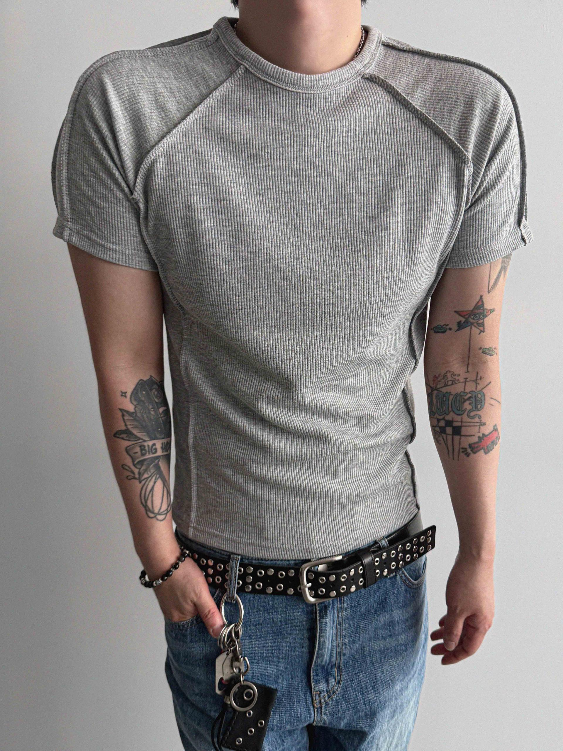 Outside incision ribbed muscle half t