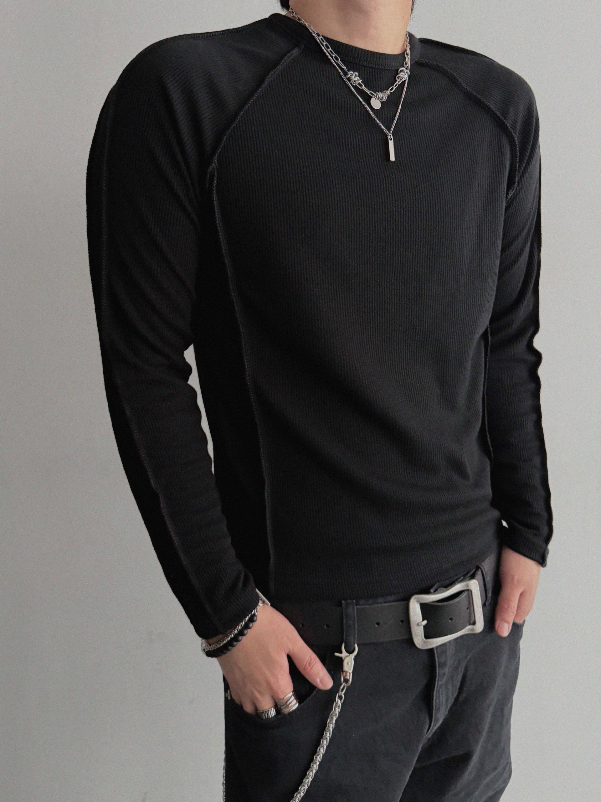 Outside Incision ribbed slim t