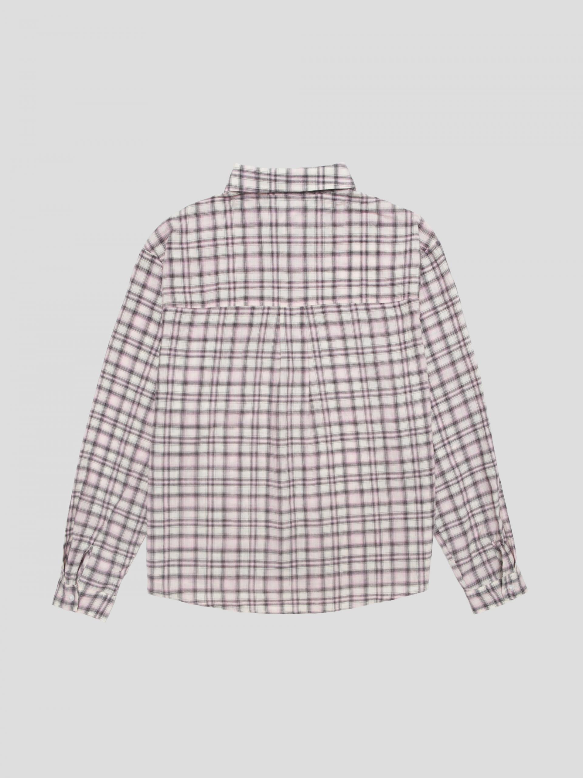 Linen two pocket crop check shirt