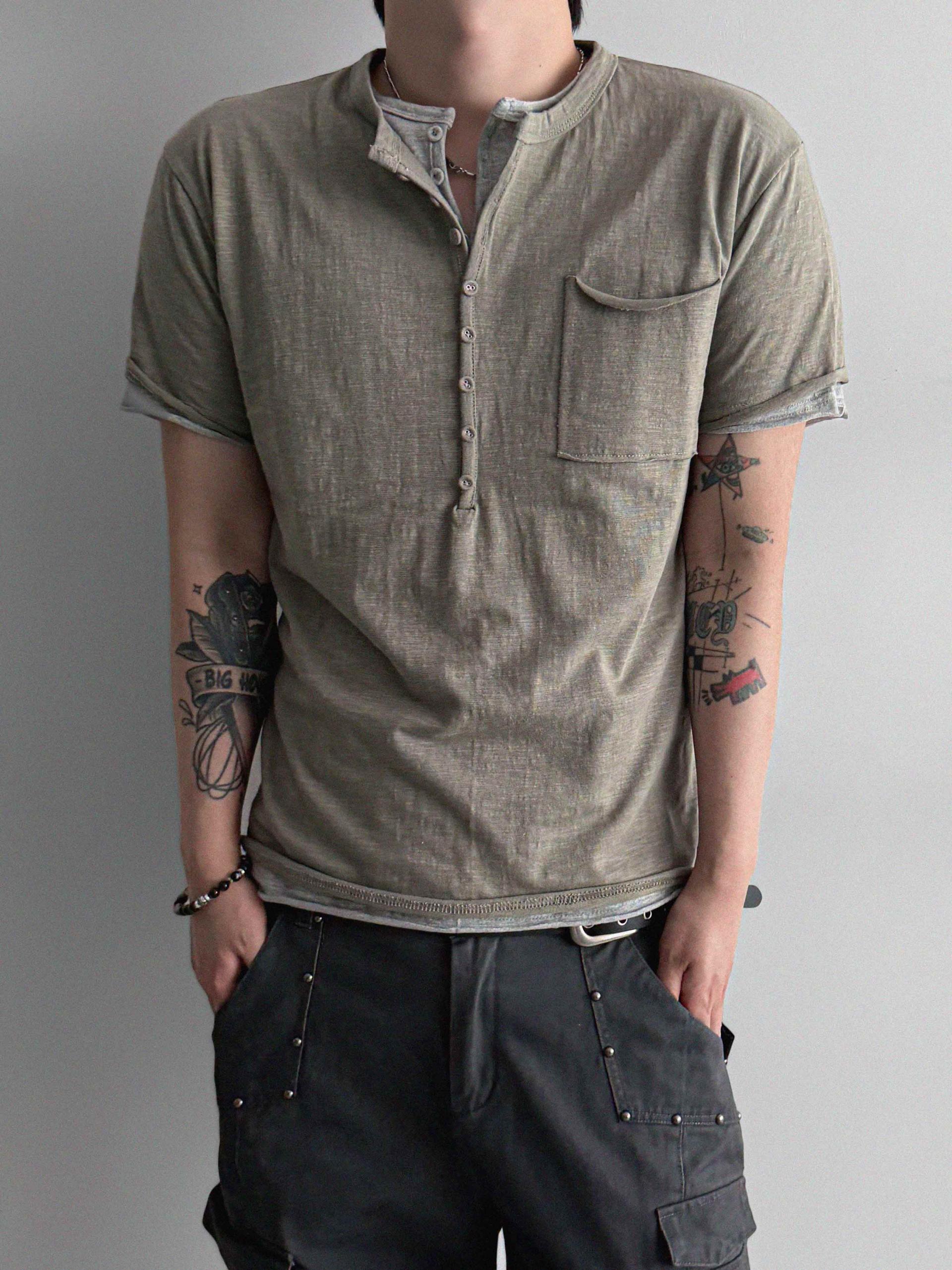 Burton slab henley neck half t