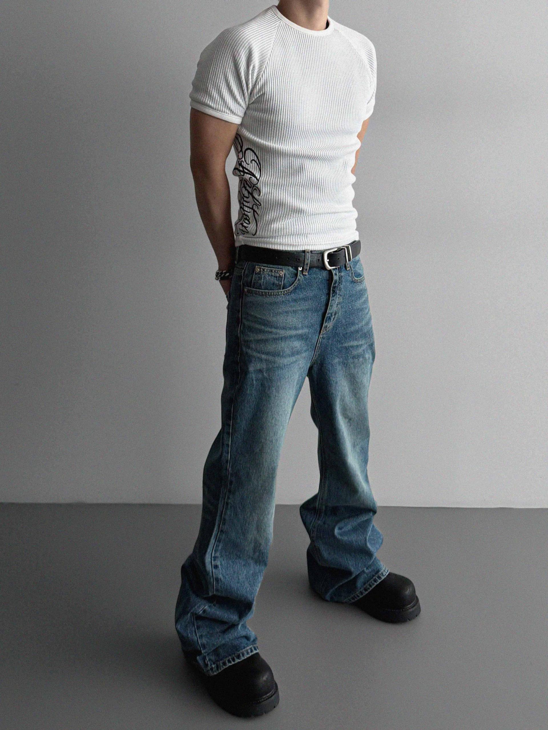 Chicano waffle muscle half t
