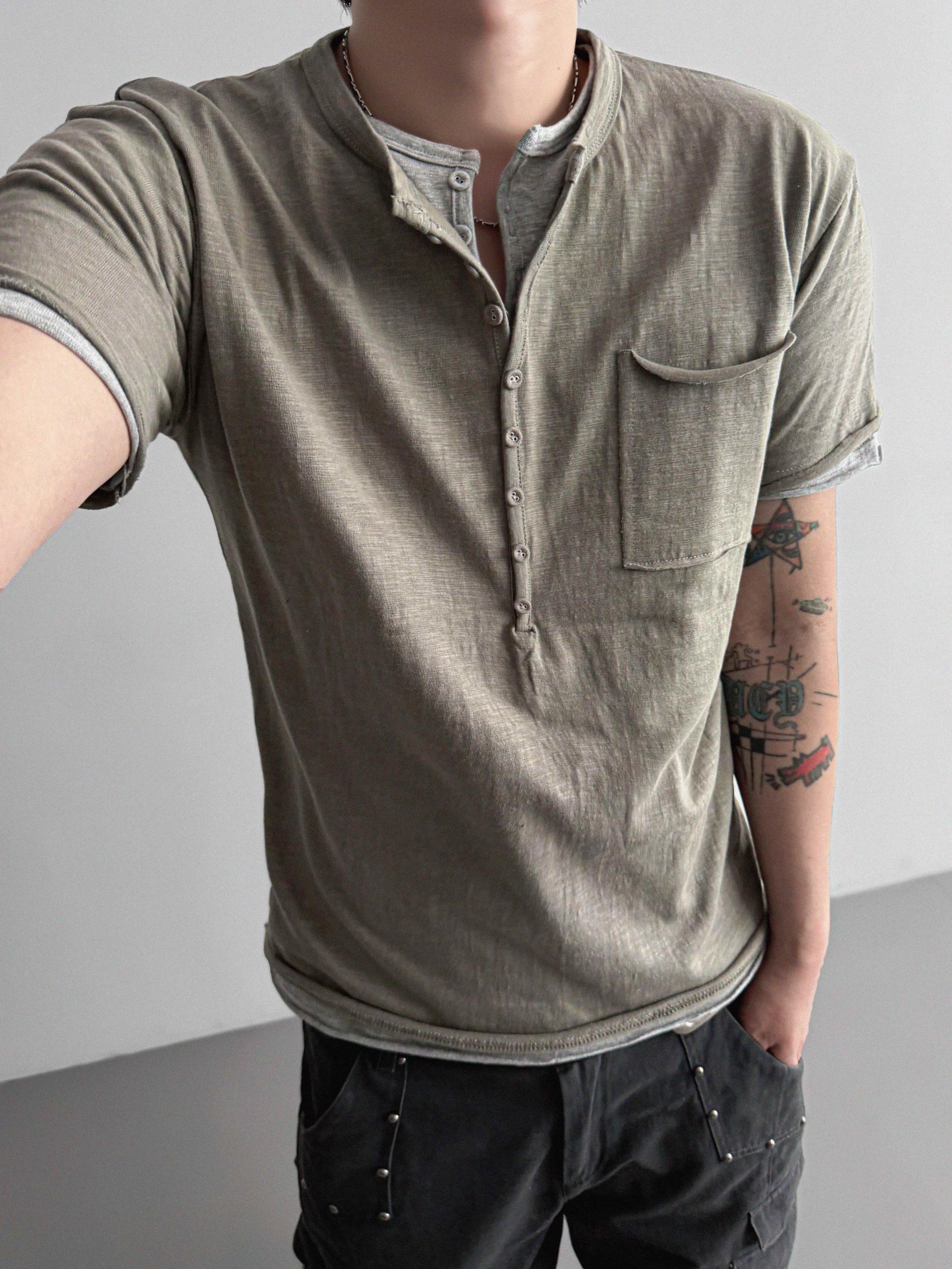 Burton slab henley neck half t