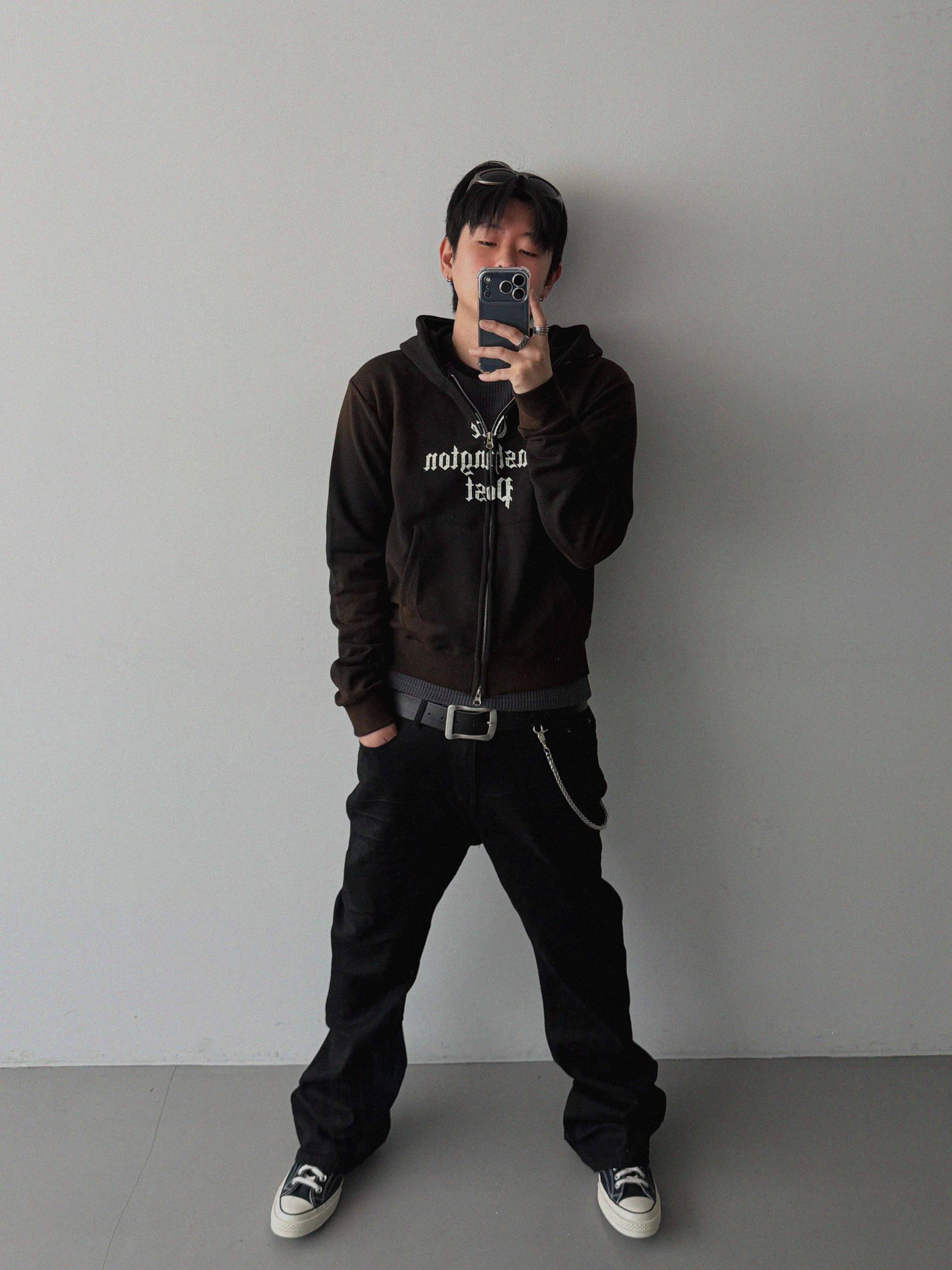 Washington crop hoodie zip-up