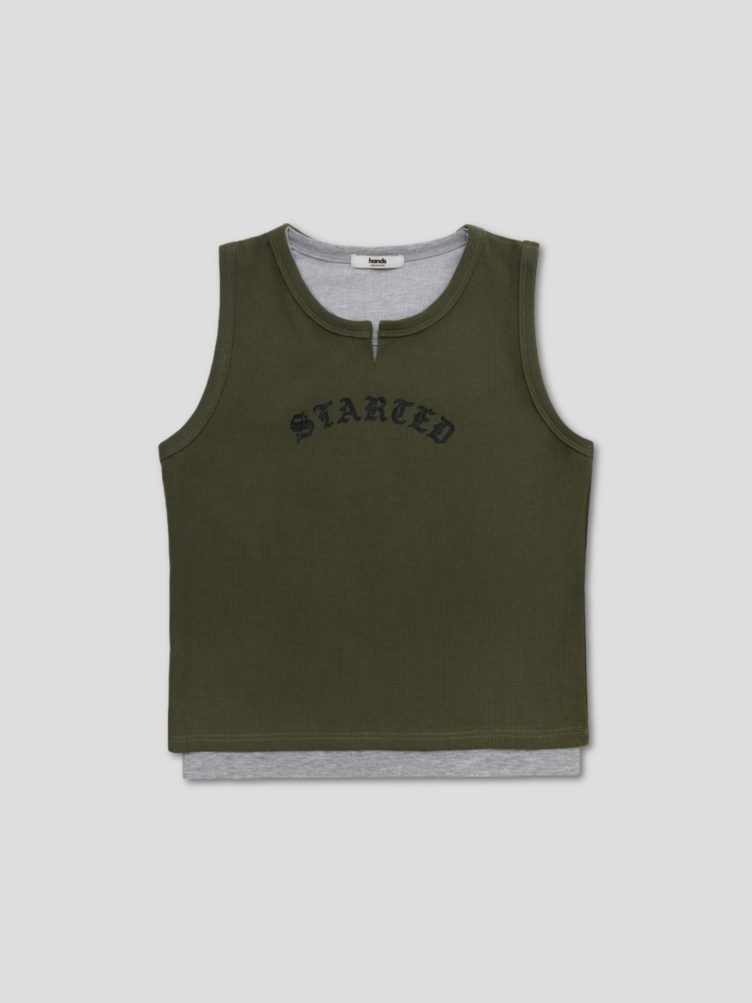 Lettering layer waffle crop sleeveless