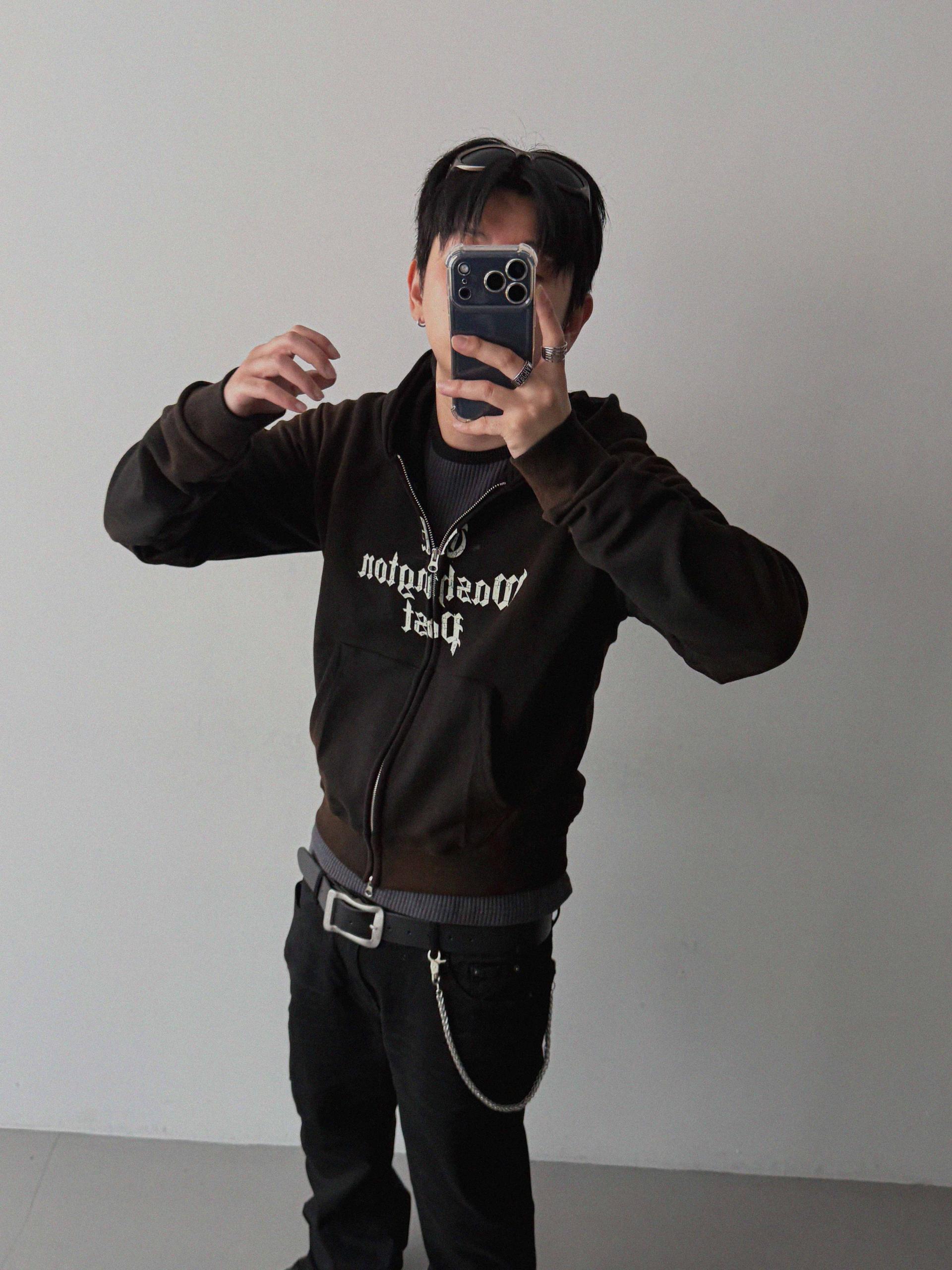 Washington crop hoodie zip-up