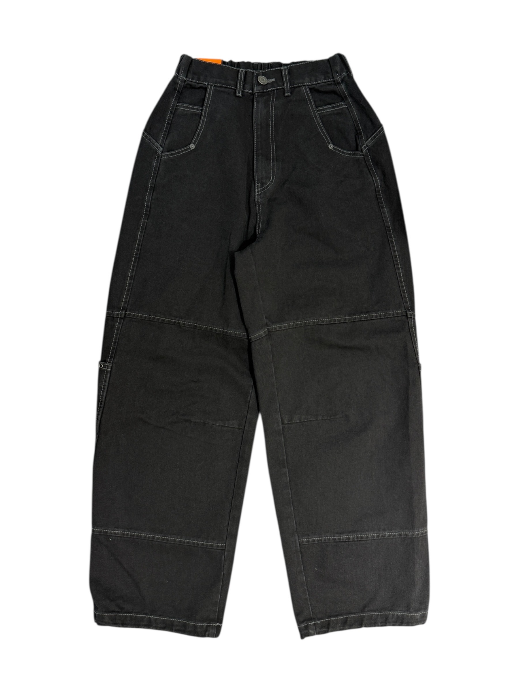 Eyelet pocket balloon denim pants