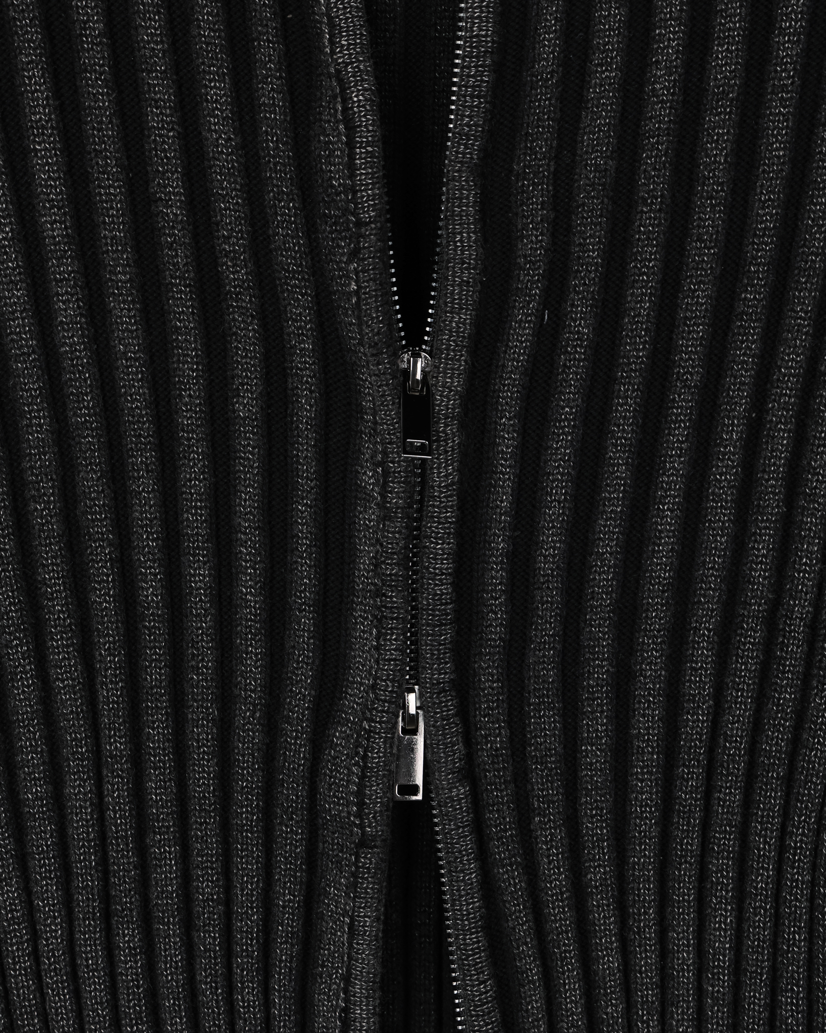 Pigment ribbed muscle knit zip-up