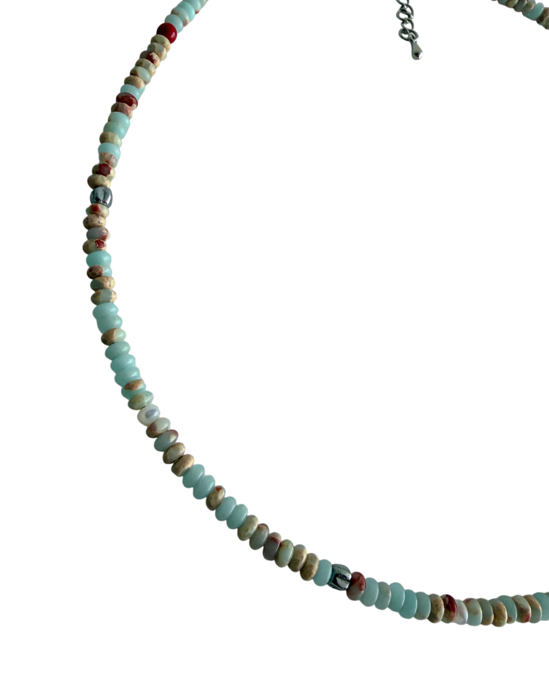 Summer bead gemstone necklace