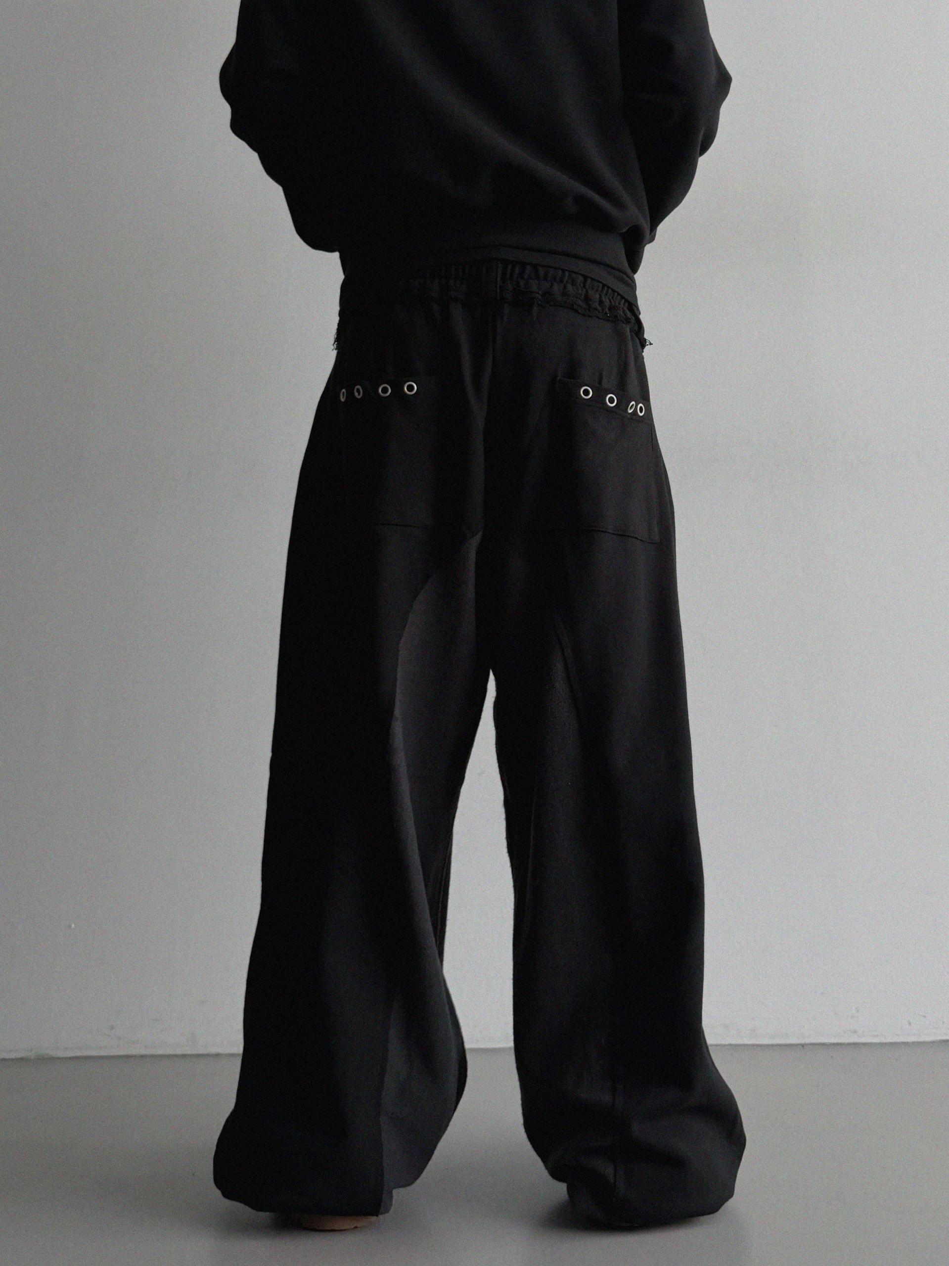 Color blocked eyelet wide sweat pants